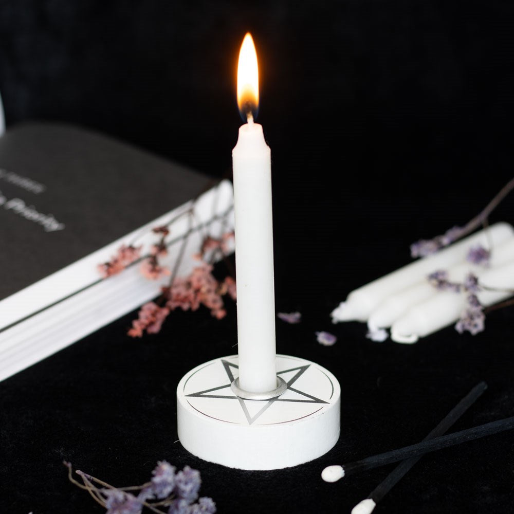 Pentagram Candle Holder (White)