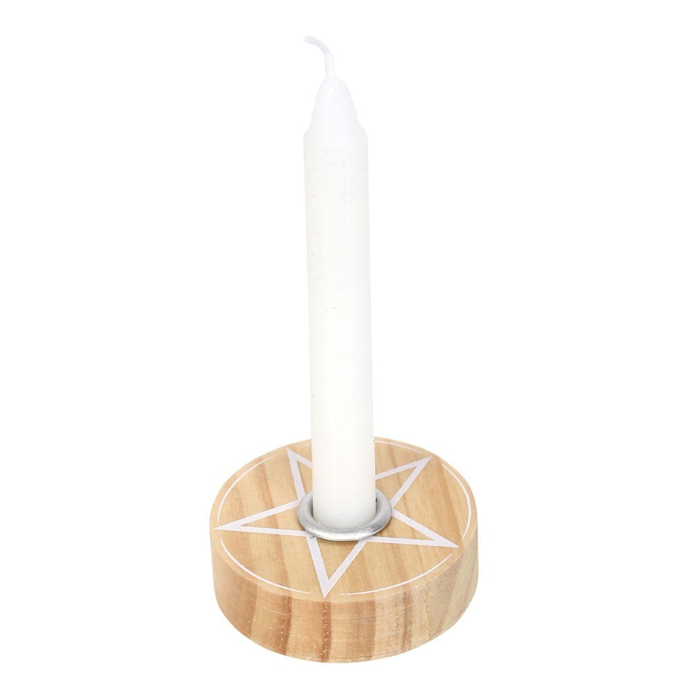 Pentagram Candle Holder (Wooden)