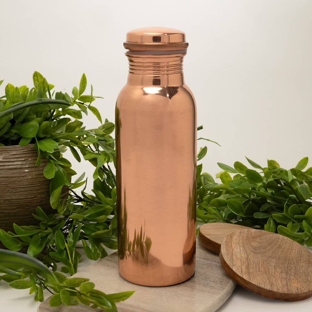 Pure Copper Water Bottle (Smooth, 500 ml)