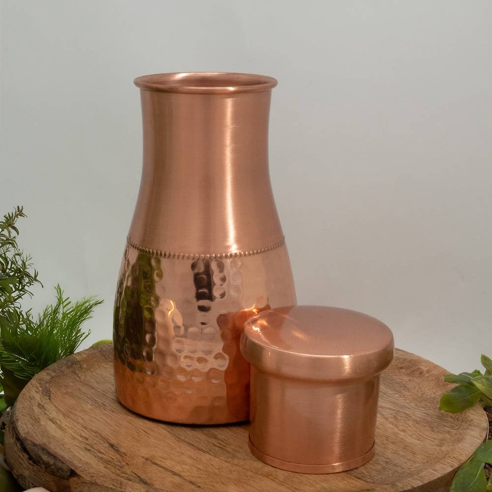 Pure Copper Carafe (Half Hammered, 950 ml)