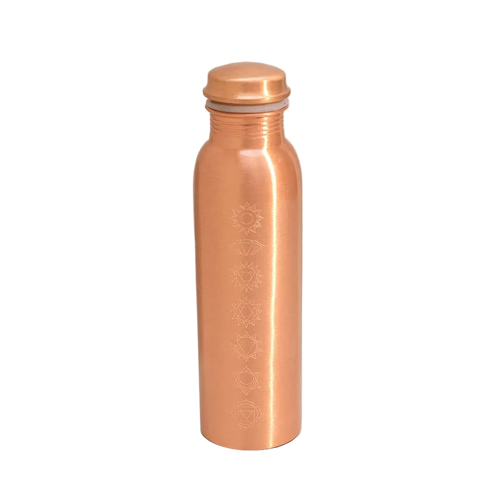 Pure Copper Water Bottle (7 Chakra, Matte, 950ml)