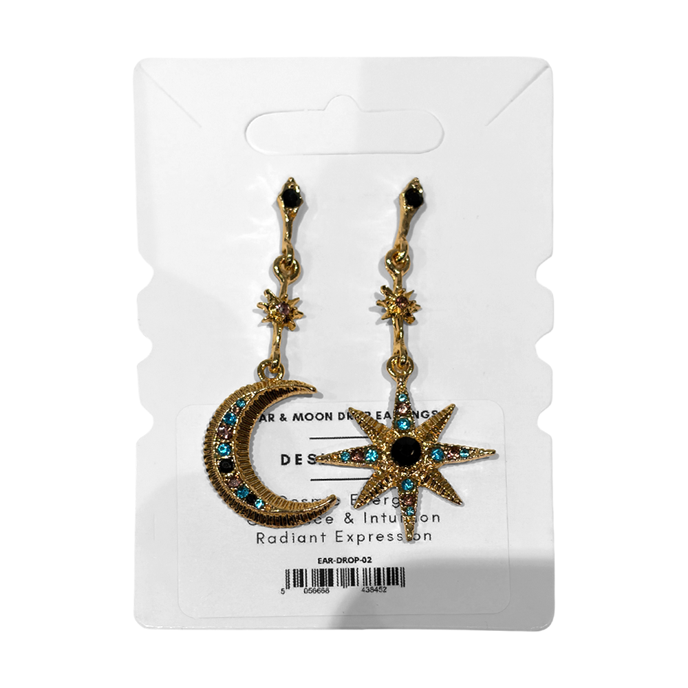 Star & Moon Drop Earrings (D2)