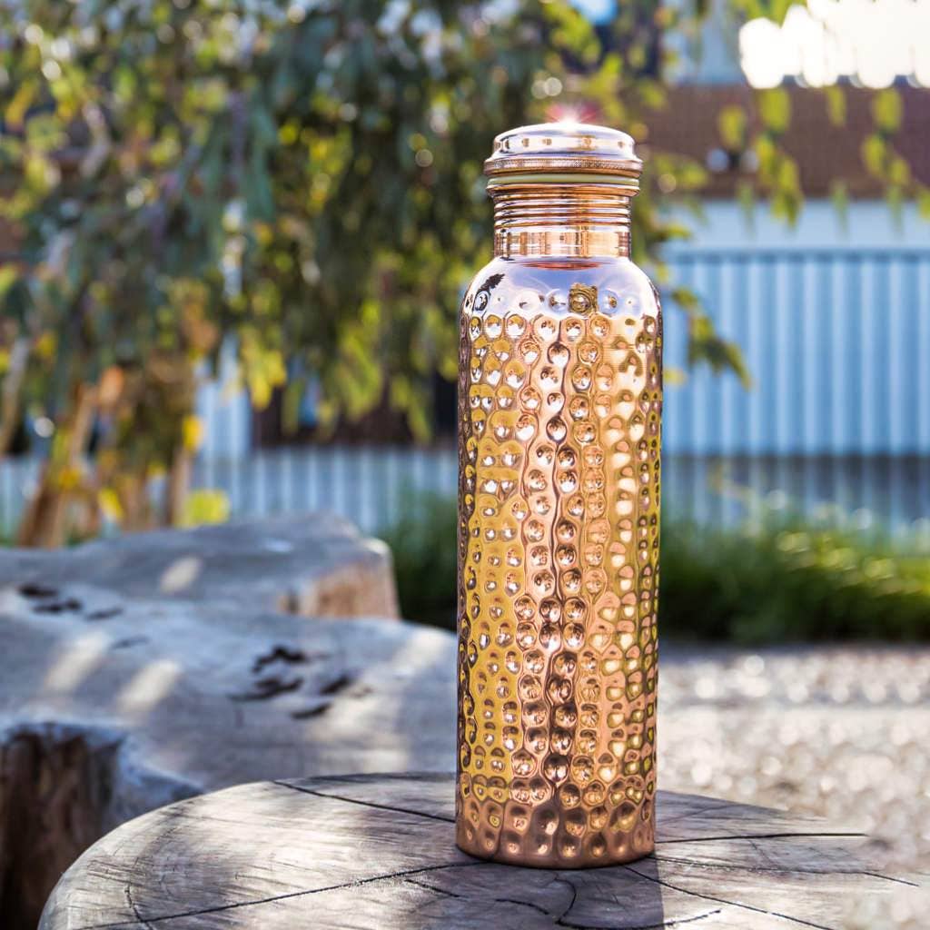 Pure Copper Bottle (Hammered, 900ml)