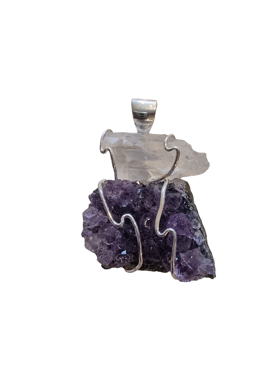 Amethyst & Clear Quartz Pendant