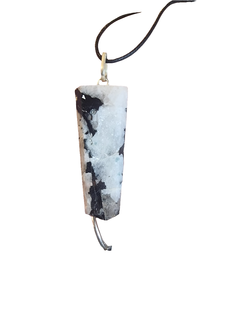 Rainbow Moonstone Flat Point Pendant