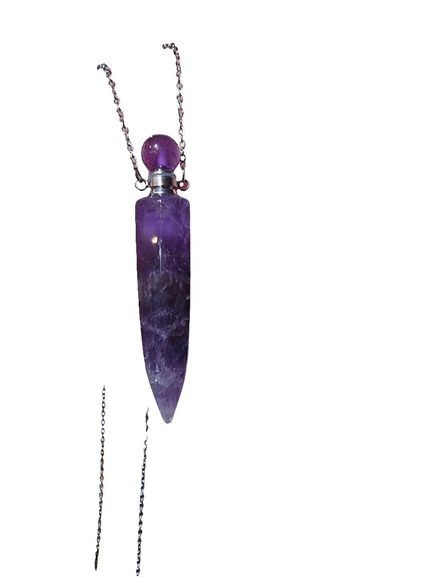 Amethyst Perfume Bottle Necklace