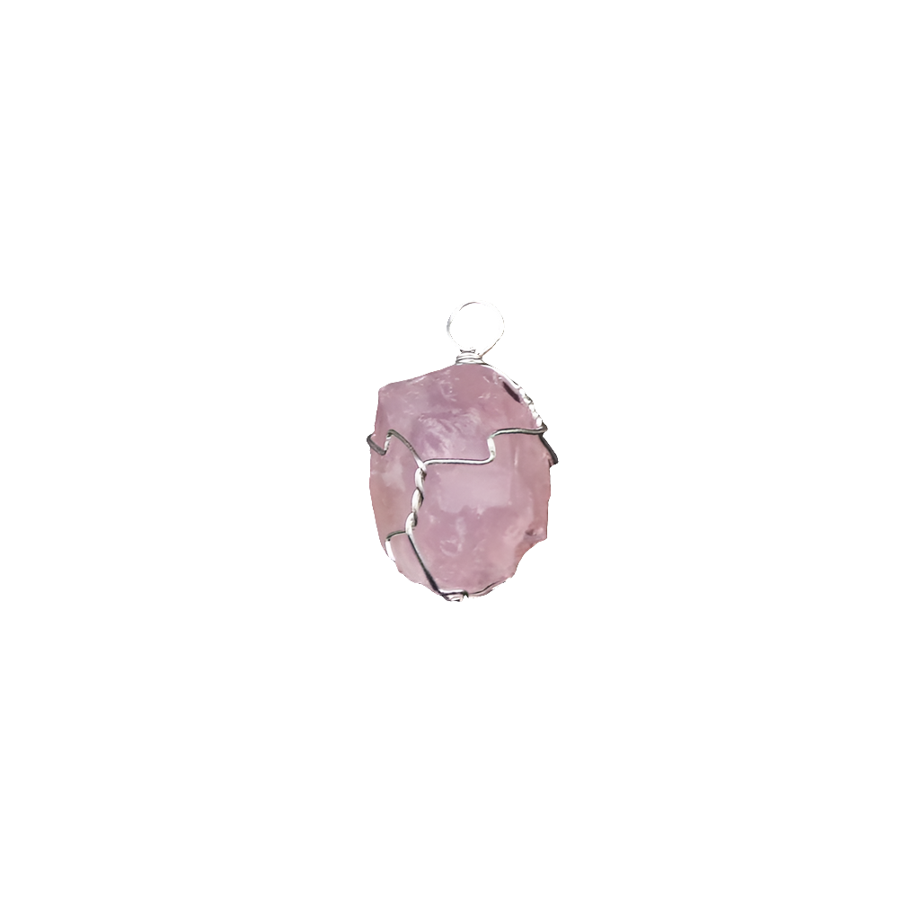 Rose Quartz Raw Wire Pendant