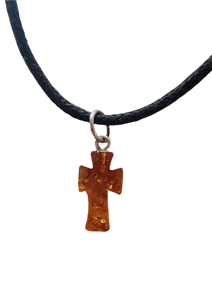 Amber Cross Pendant