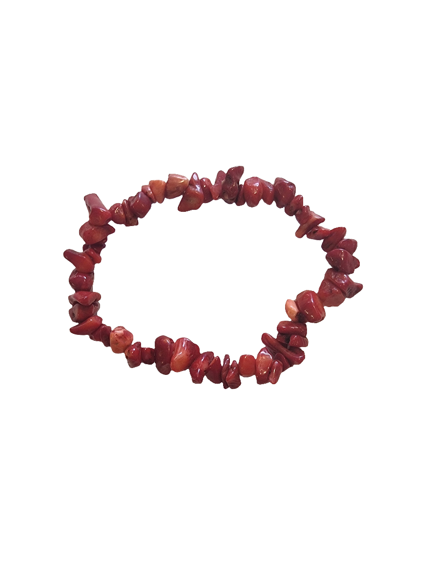 Red Coral Chip Bracelets