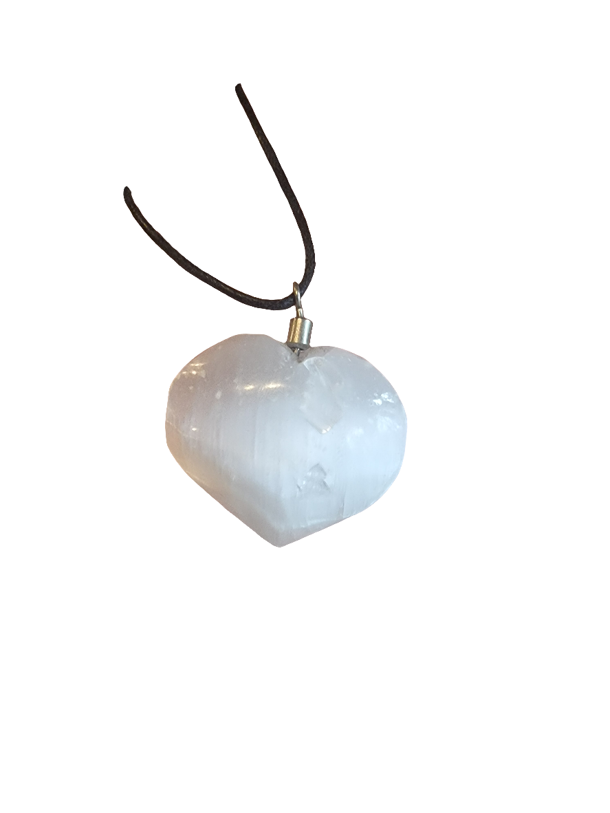 Selenite Heart Pendant