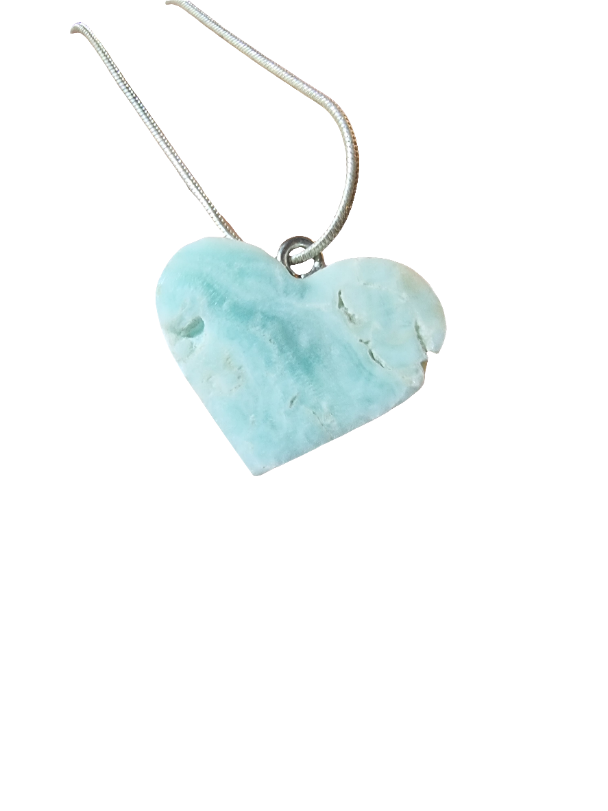 Caribbean Calcite Heart Pendant