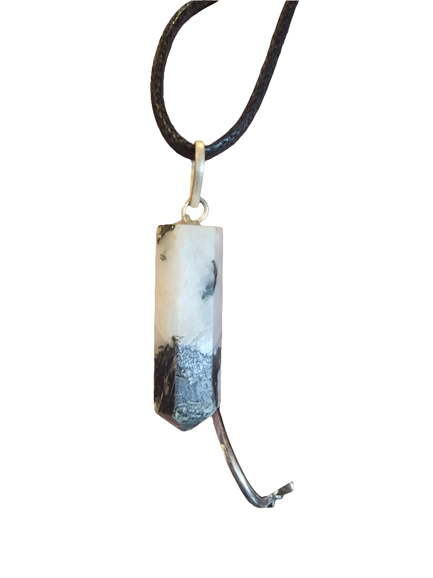 Rainbow Moonstone Pencil Point Pendant