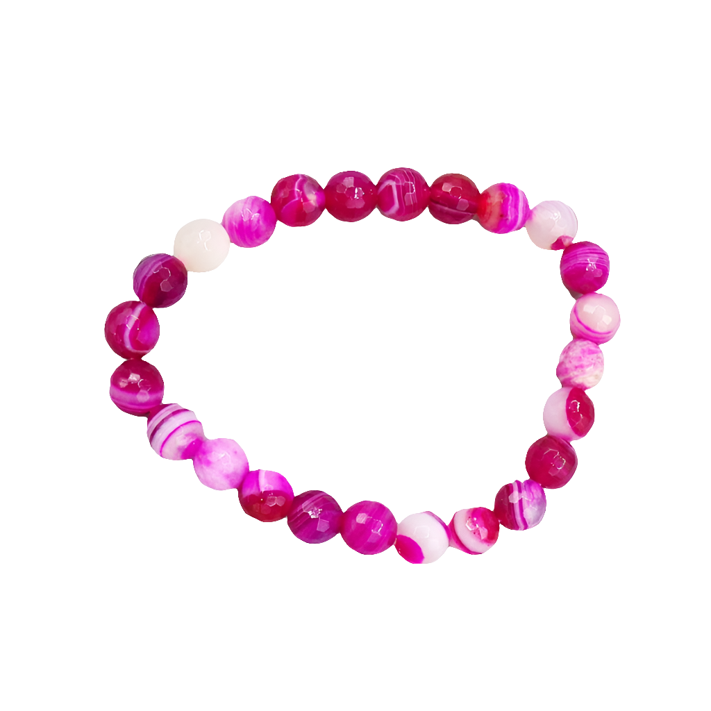 Pink Agate Faceted Bracelet