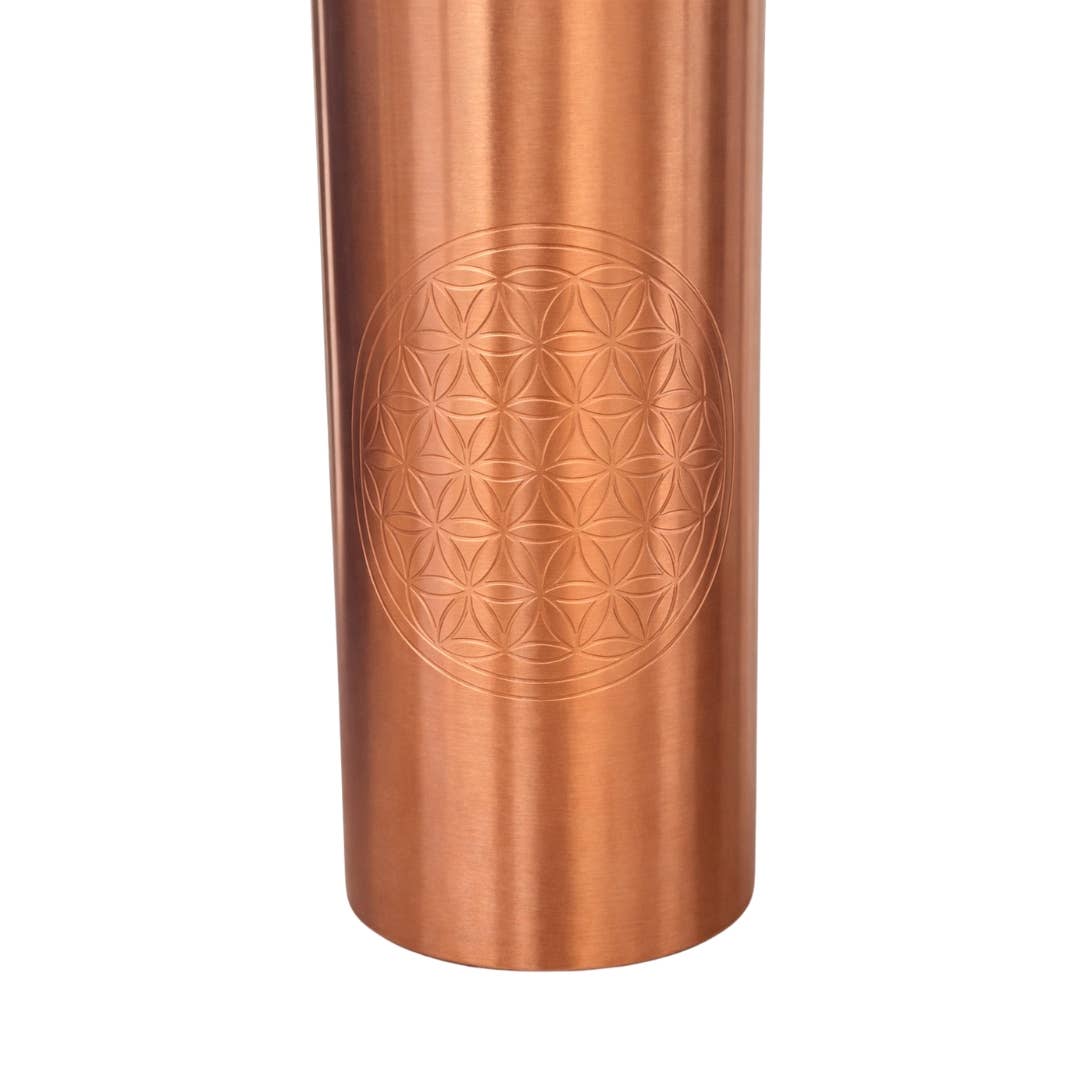 Pure Copper Water Bottle (Flower of Life, 850ml)