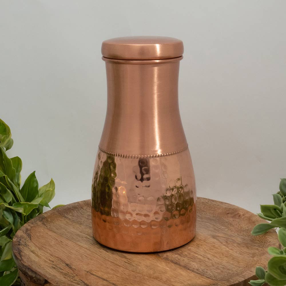 Pure Copper Carafe (Half Hammered, 950 ml)