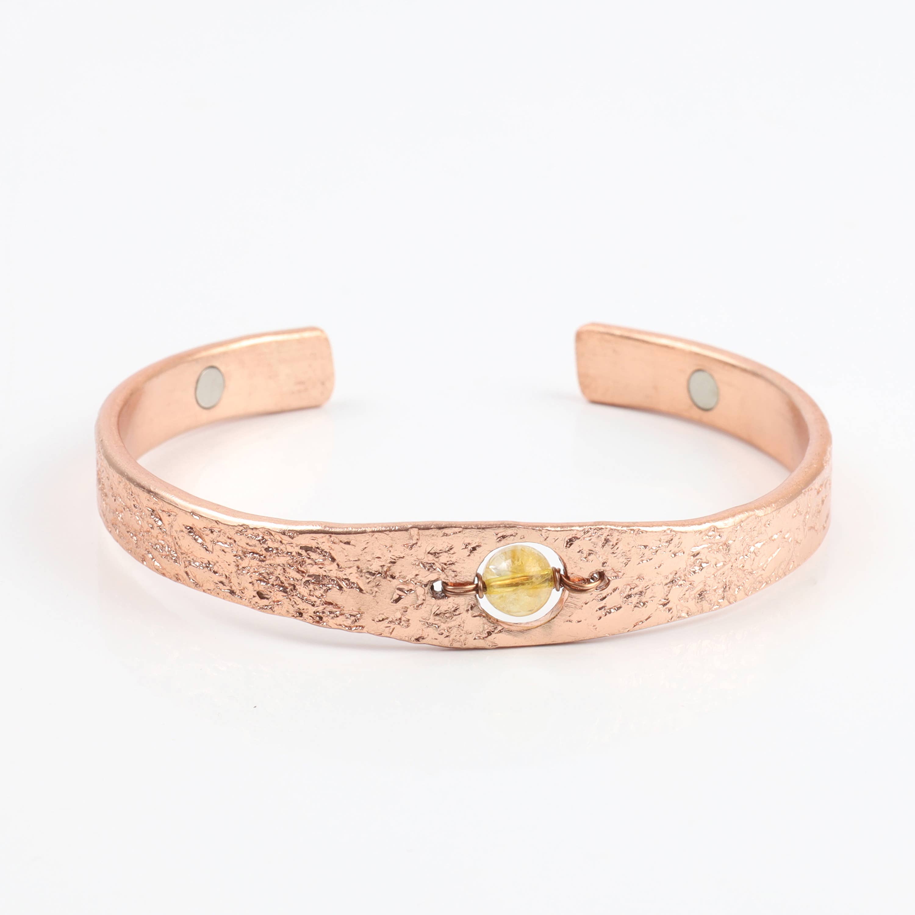 Copper Bracelet with Natural Citrine (Solid)