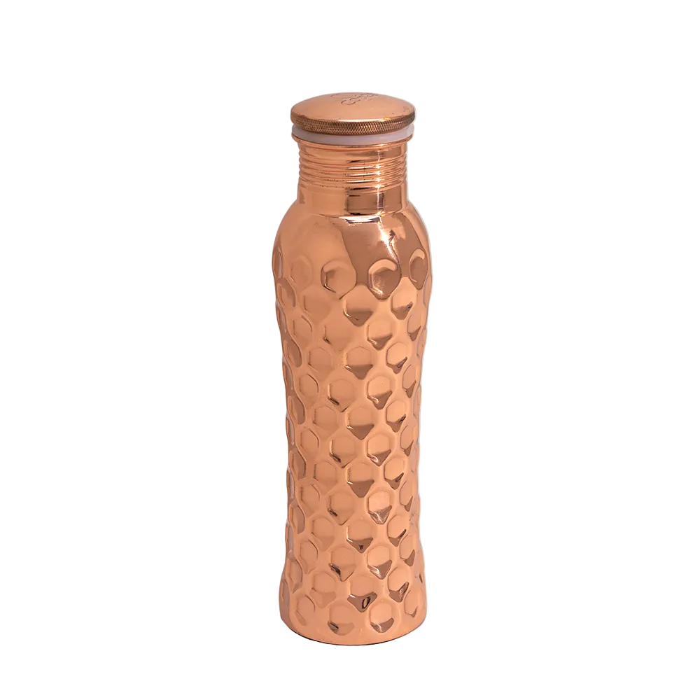 Pure Copper Water Bottle (Diamond, Curve -800ml)