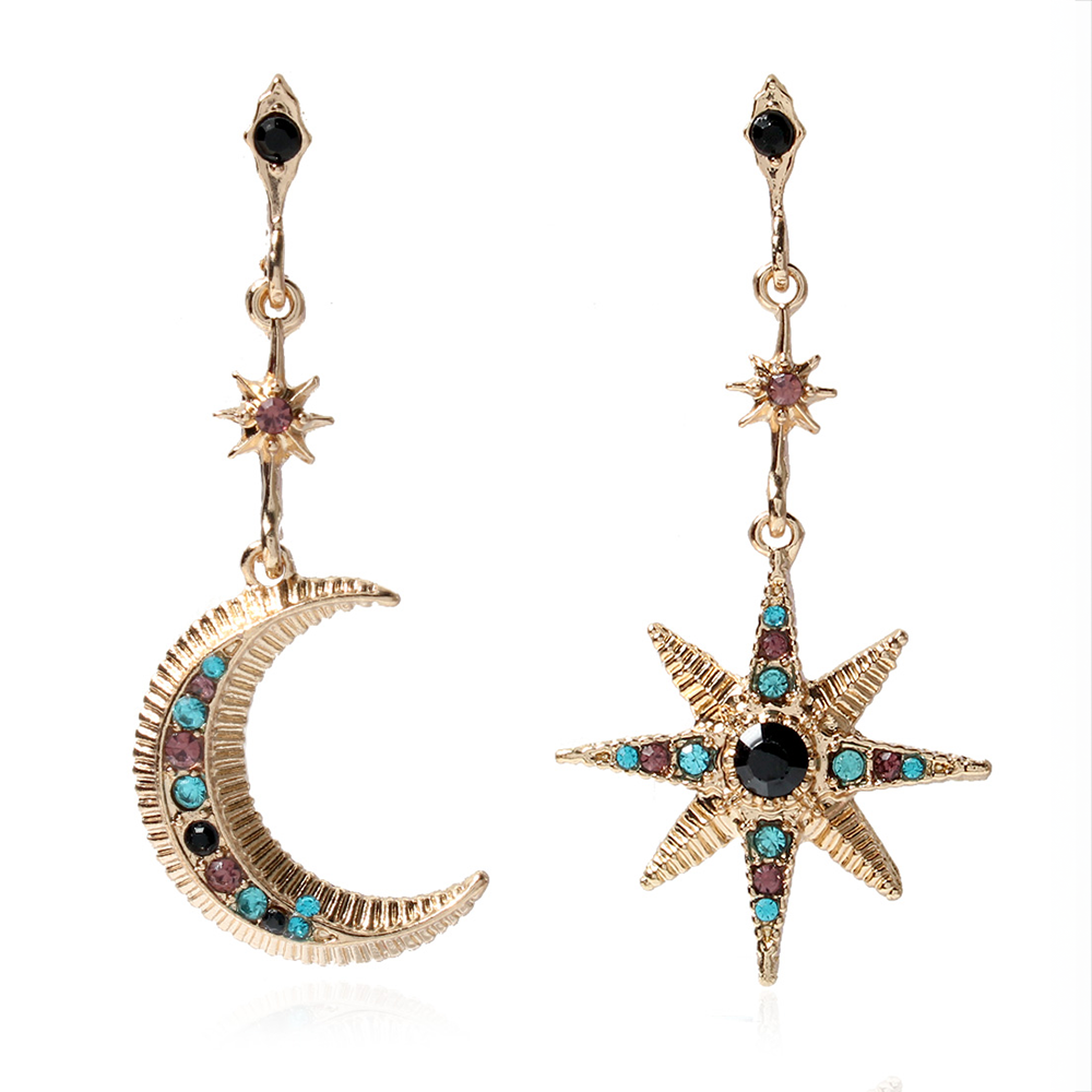 Star & Moon Drop Earrings (D2)