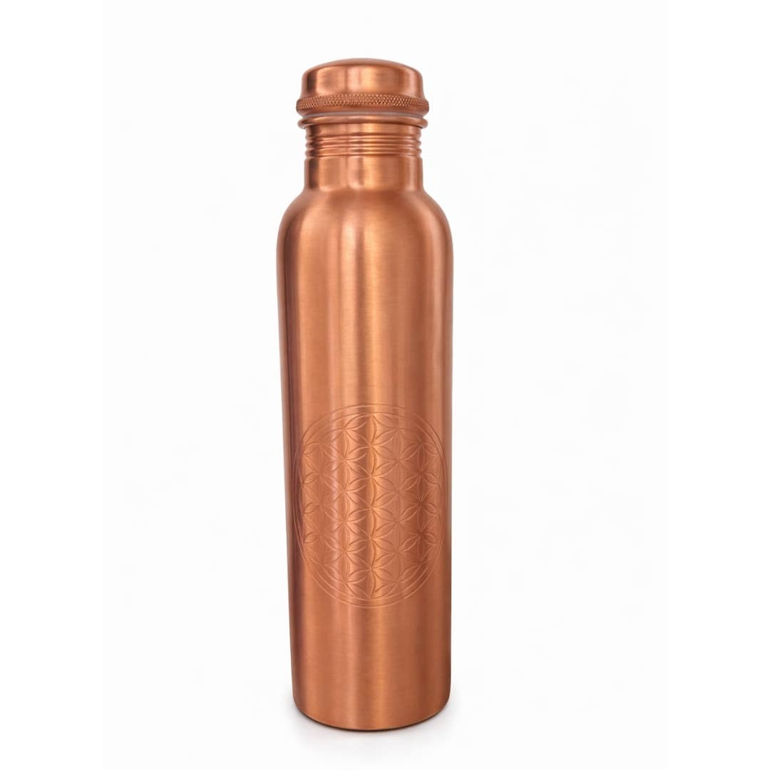 Pure Copper Water Bottle (Flower of Life, 1L)
