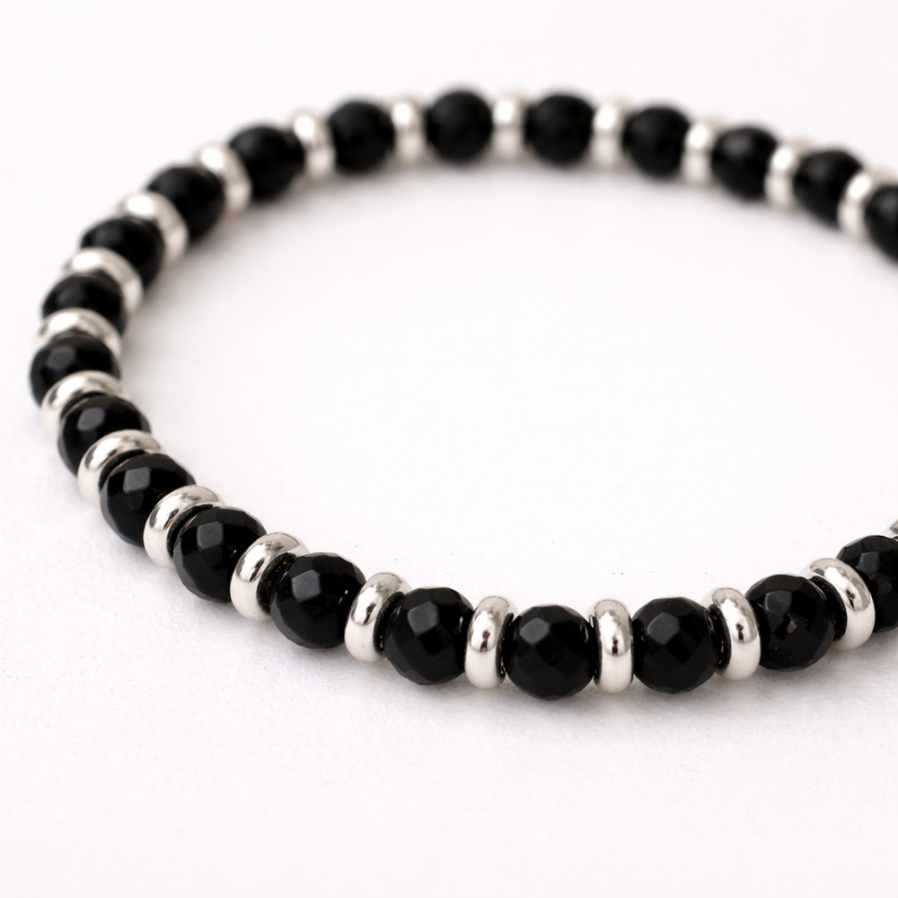Silver Plated Black Onyx Bracelet