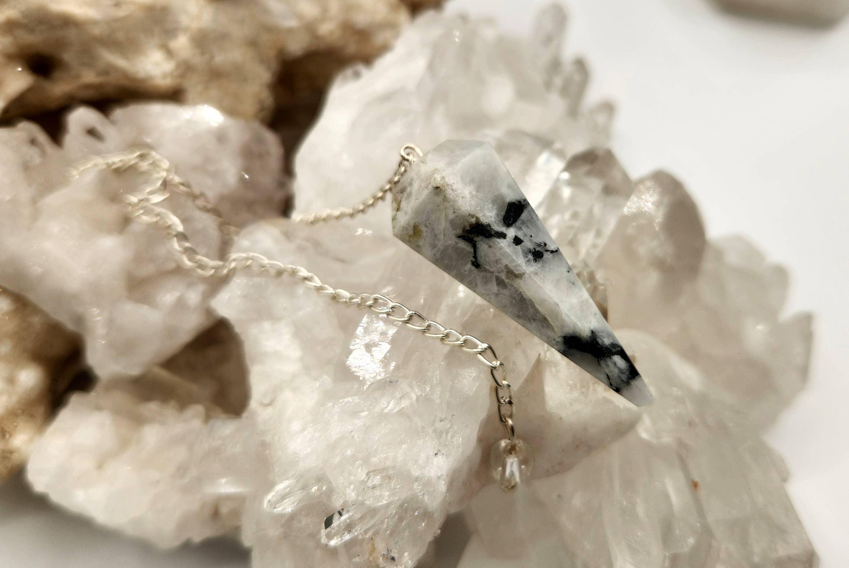 Rainbow Moonstone Pendulum