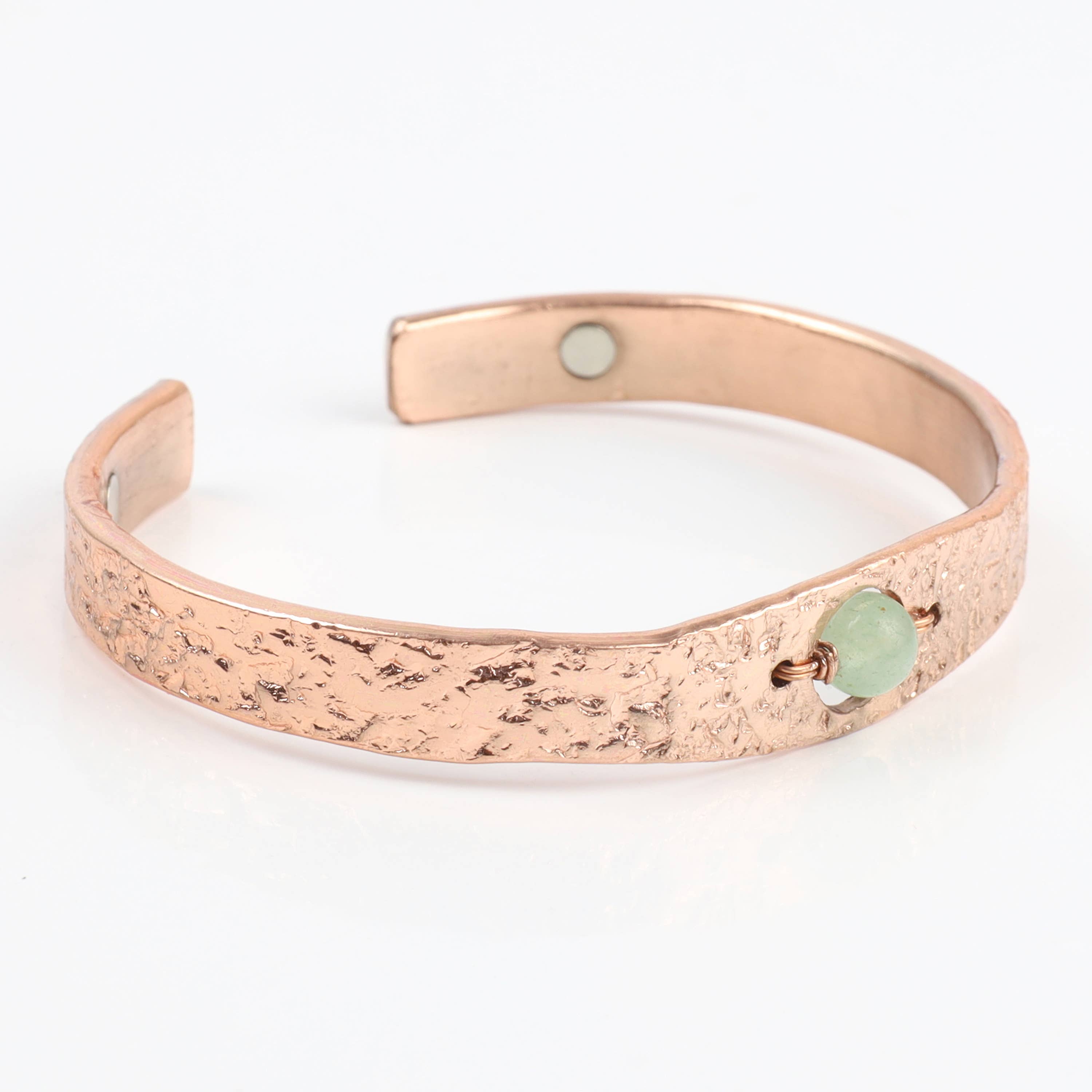 Copper Bracelet with Green Aventurine (Solid)