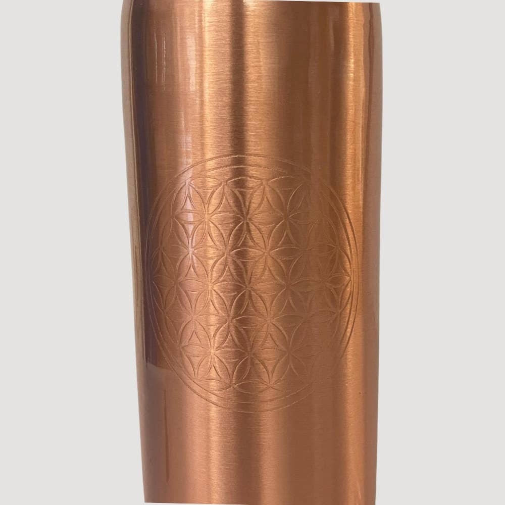 Pure Copper Water Bottle (Flower of Life)