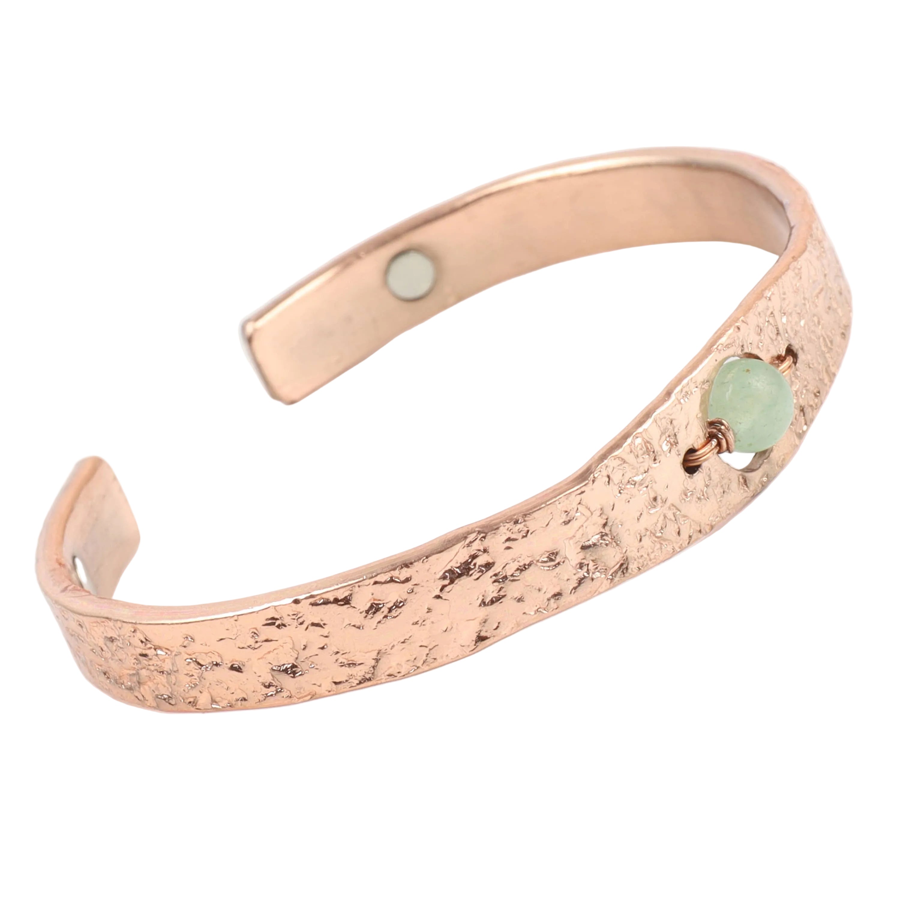 Copper Bracelet with Green Aventurine (Solid)