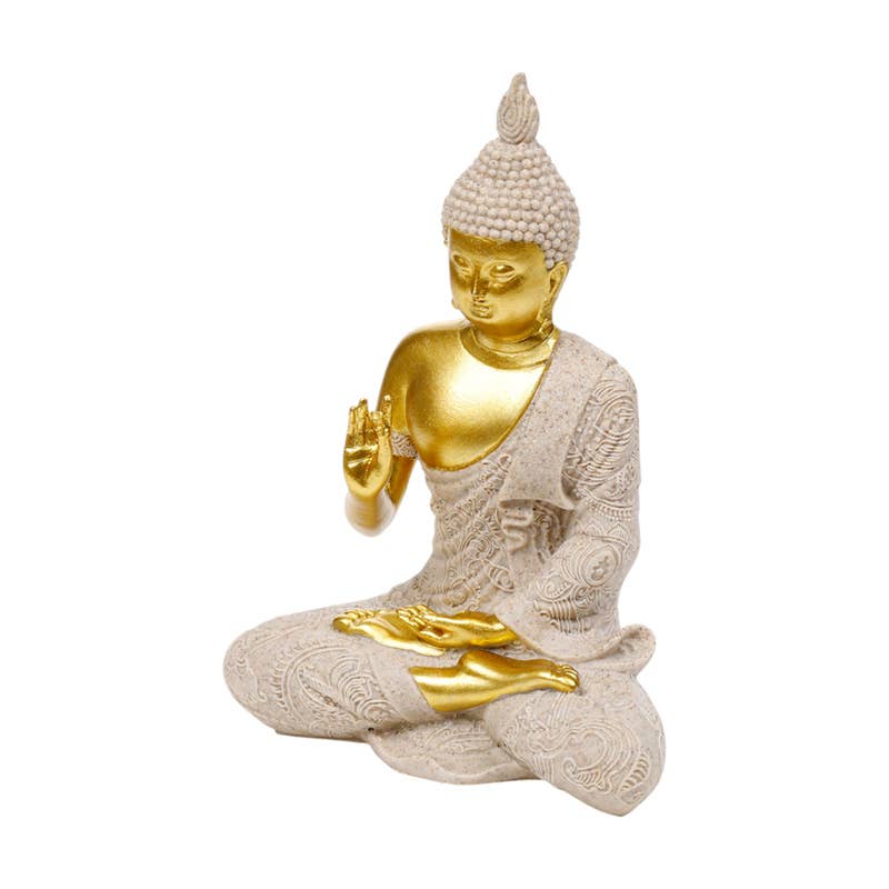 Sandstone & Gold Effect Thai Buddha Meditation