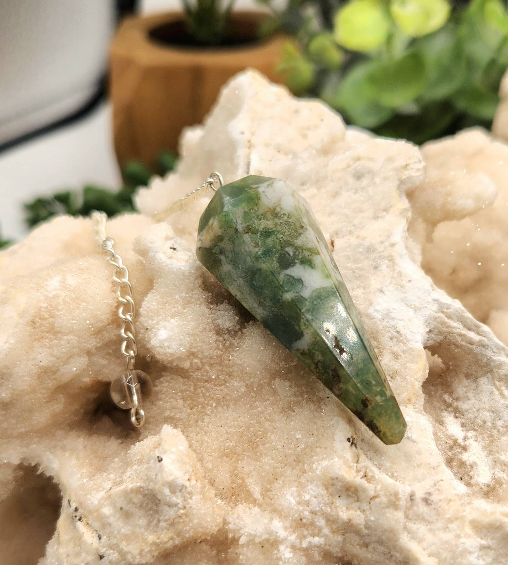 Moss Agate Pendulum