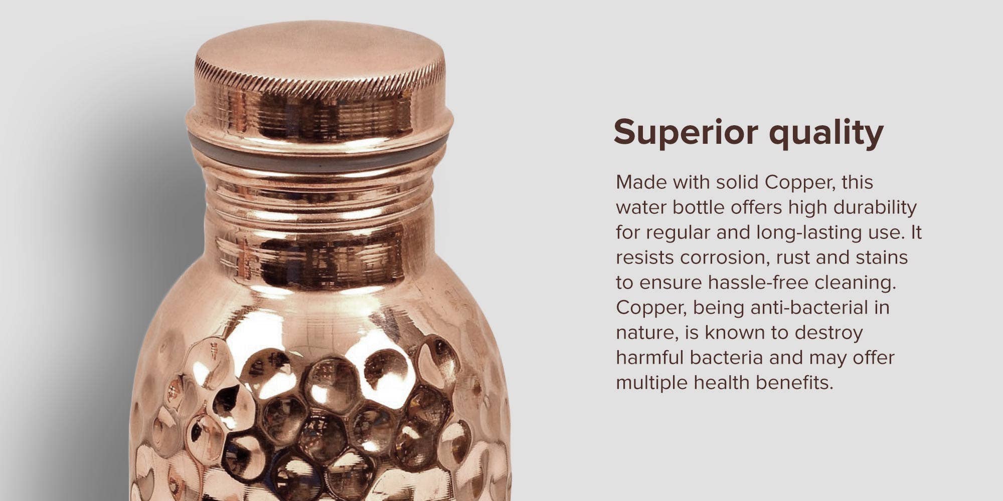 Diamond Hammered Copper Bottle (700ml)