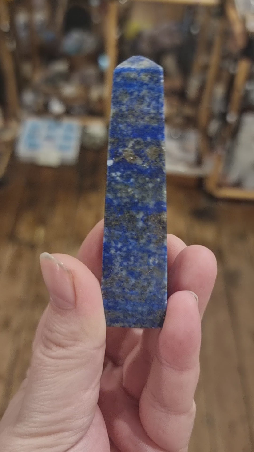 Lapis Lazuli Tower Point Extra Large Natural Lapis Lazuli Tower Lapis Lazuli Obelisk top (6'' high- 2.2 lb)