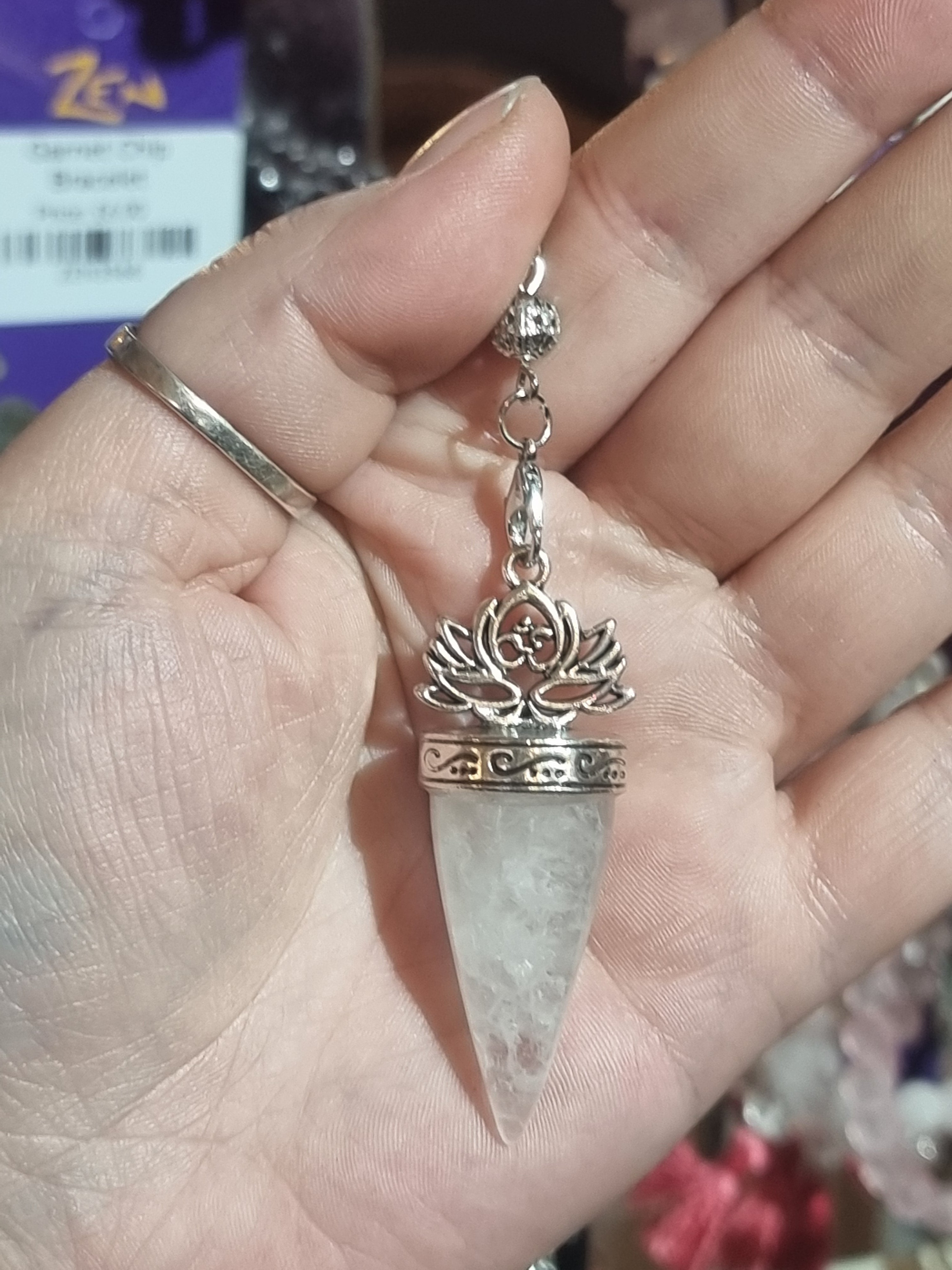 Clear Quartz Lotus Pendulum