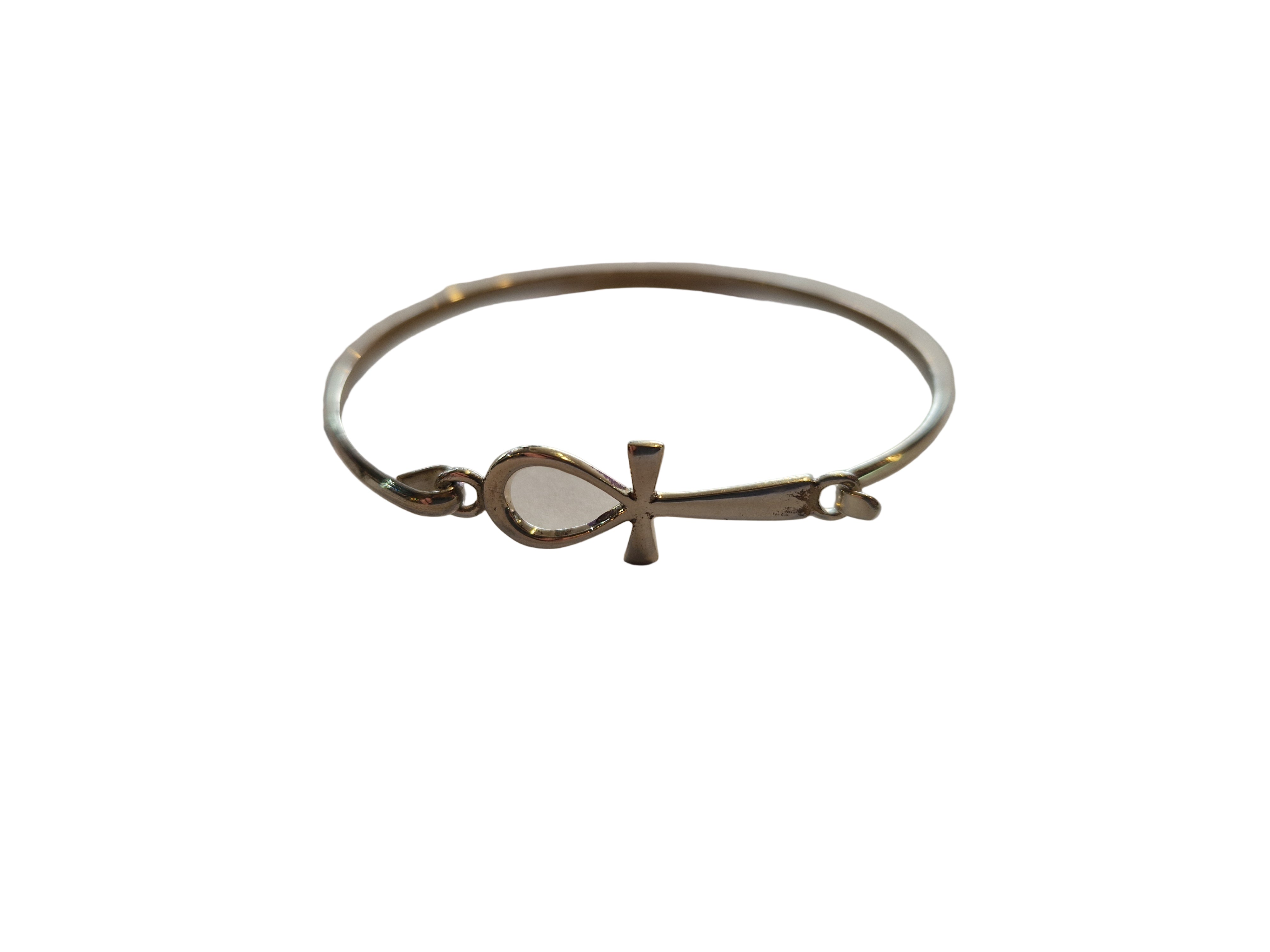 Silver Ankh Cuff Bracelet