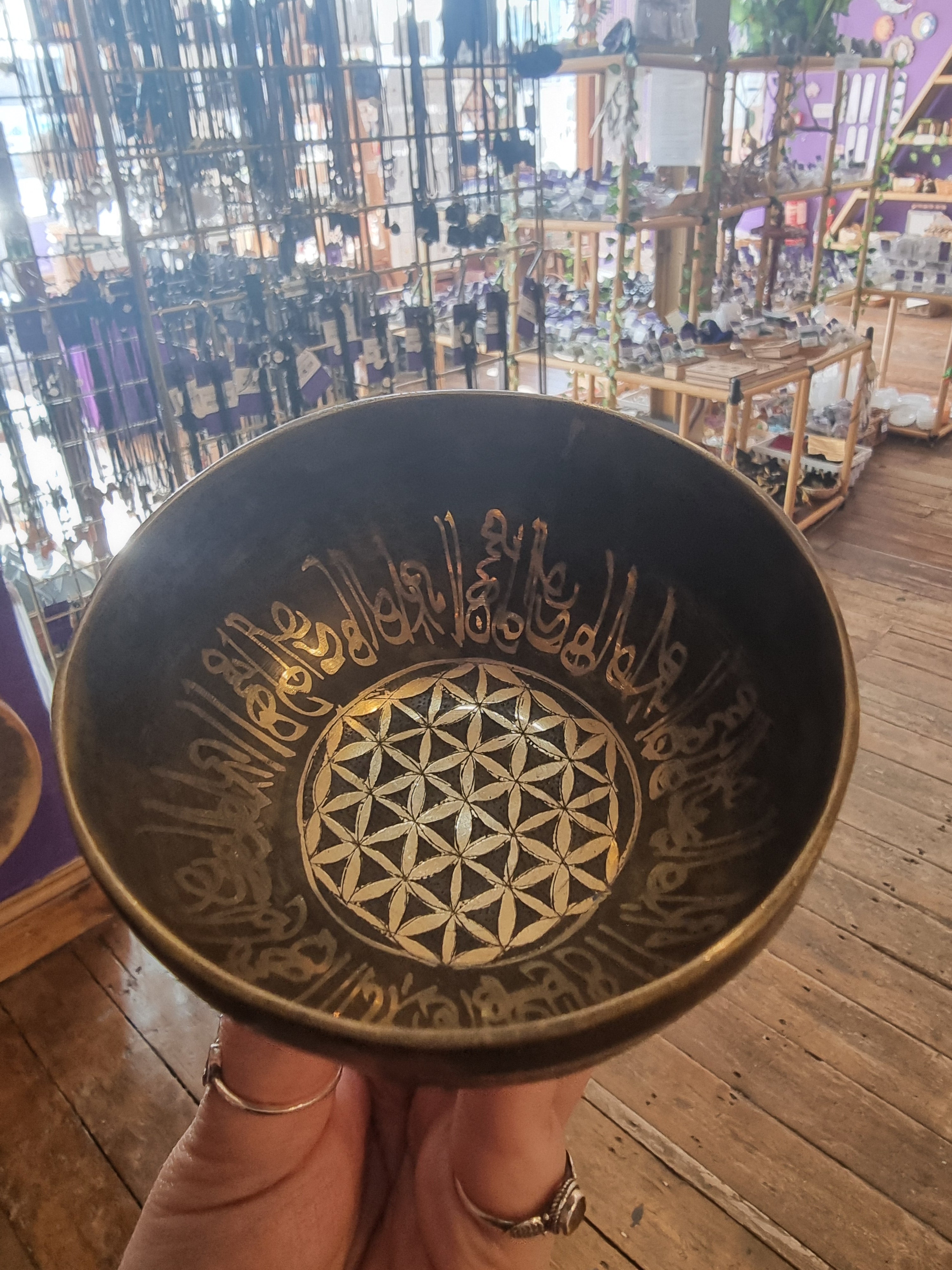 Engraved Flower Of Life Singing Bowl (10.5cm)