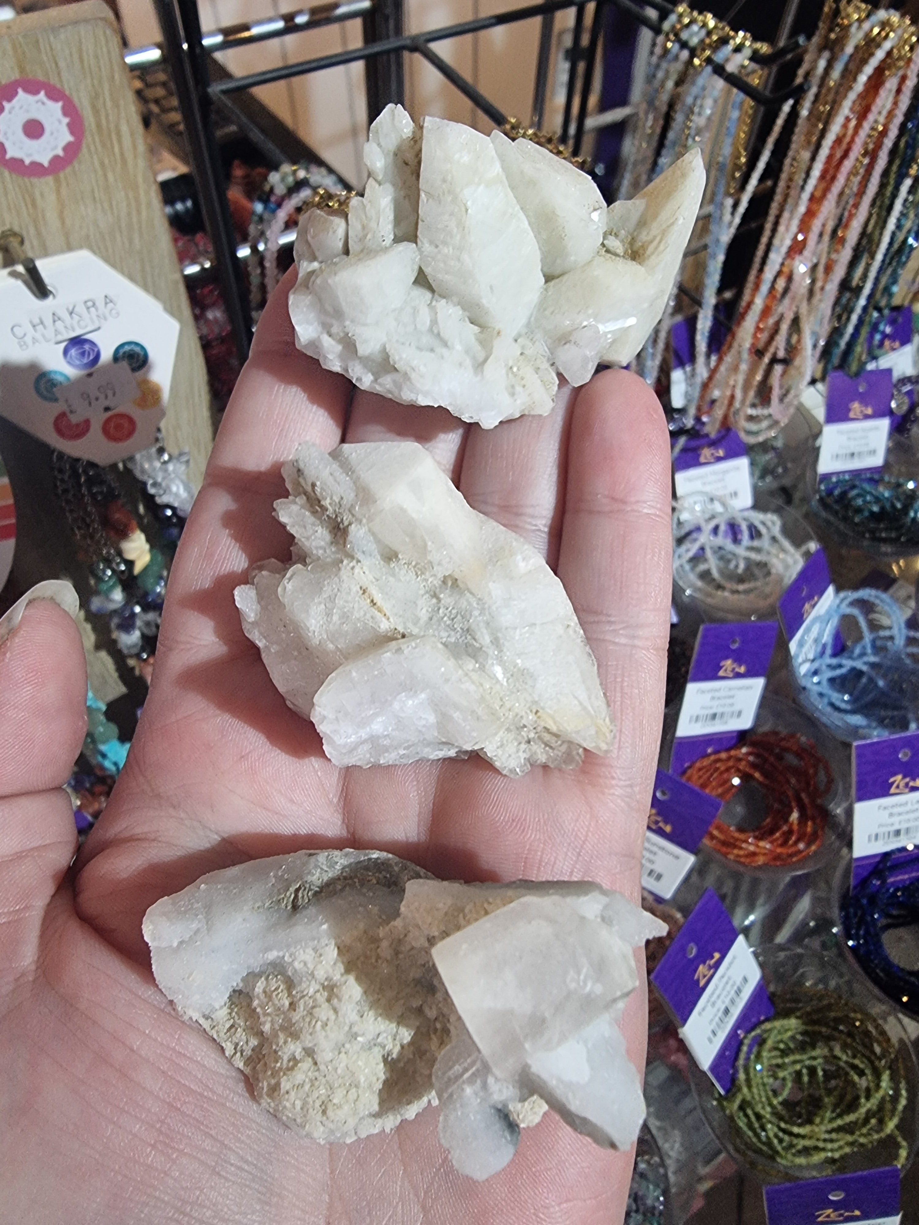 White Calcite Clusters