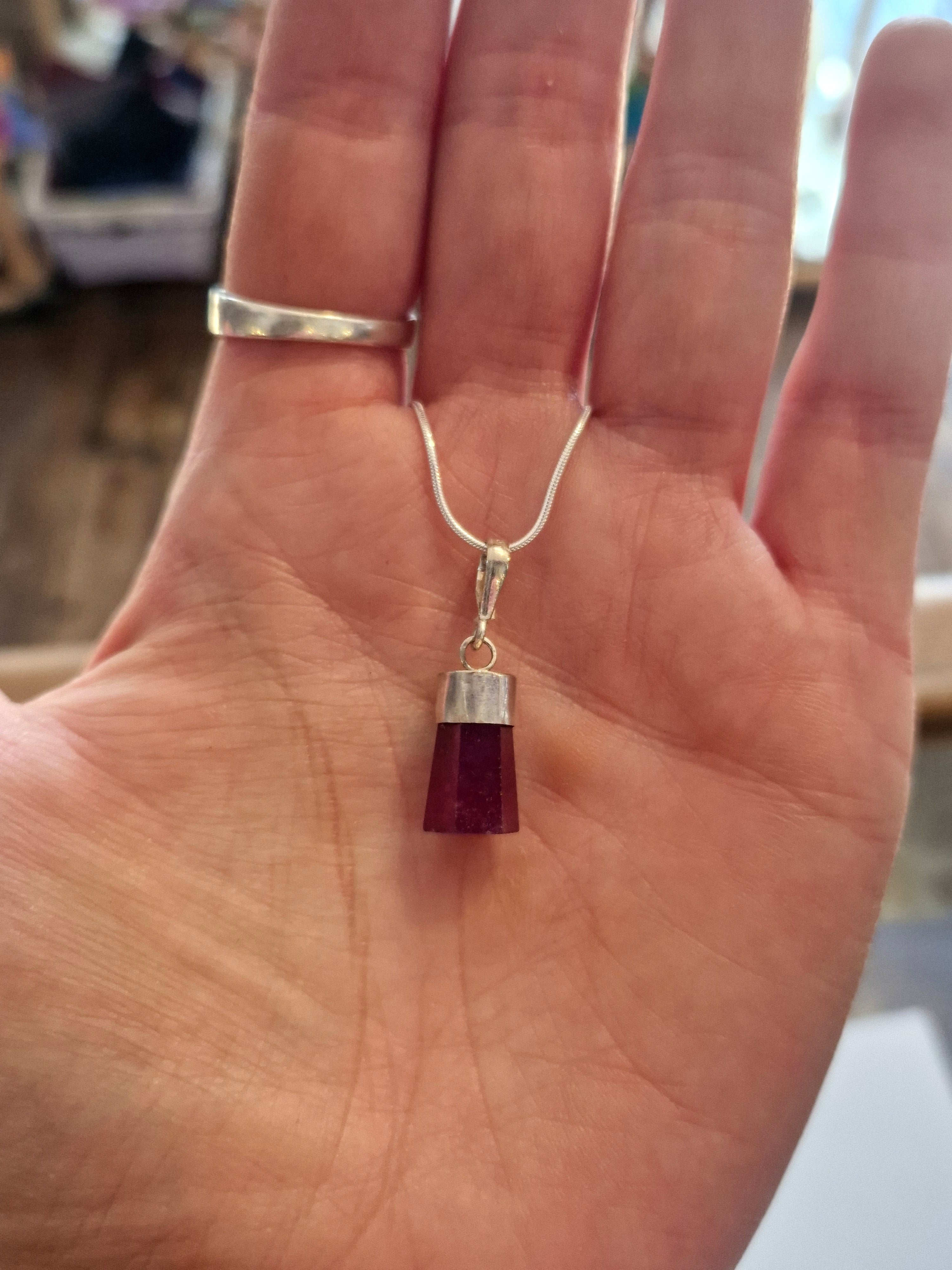 Ruby Silver Necklace