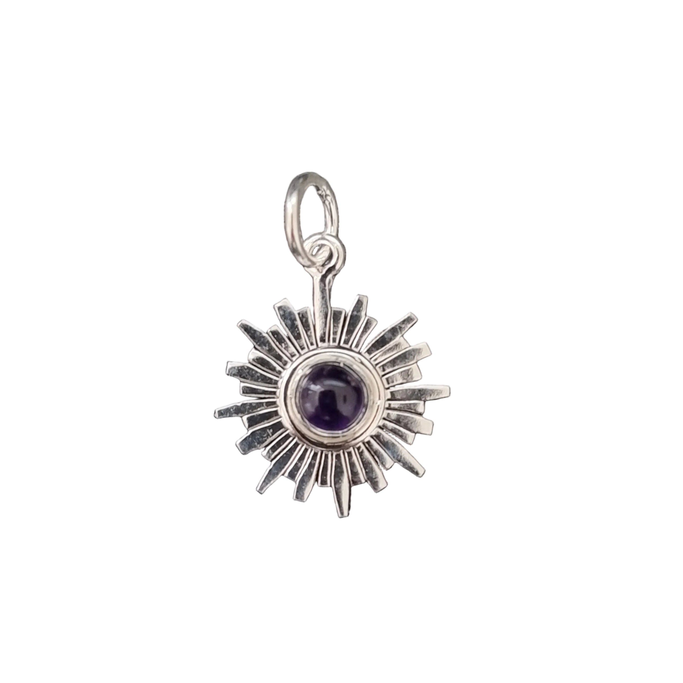 Sun Amethyst Silver Necklace