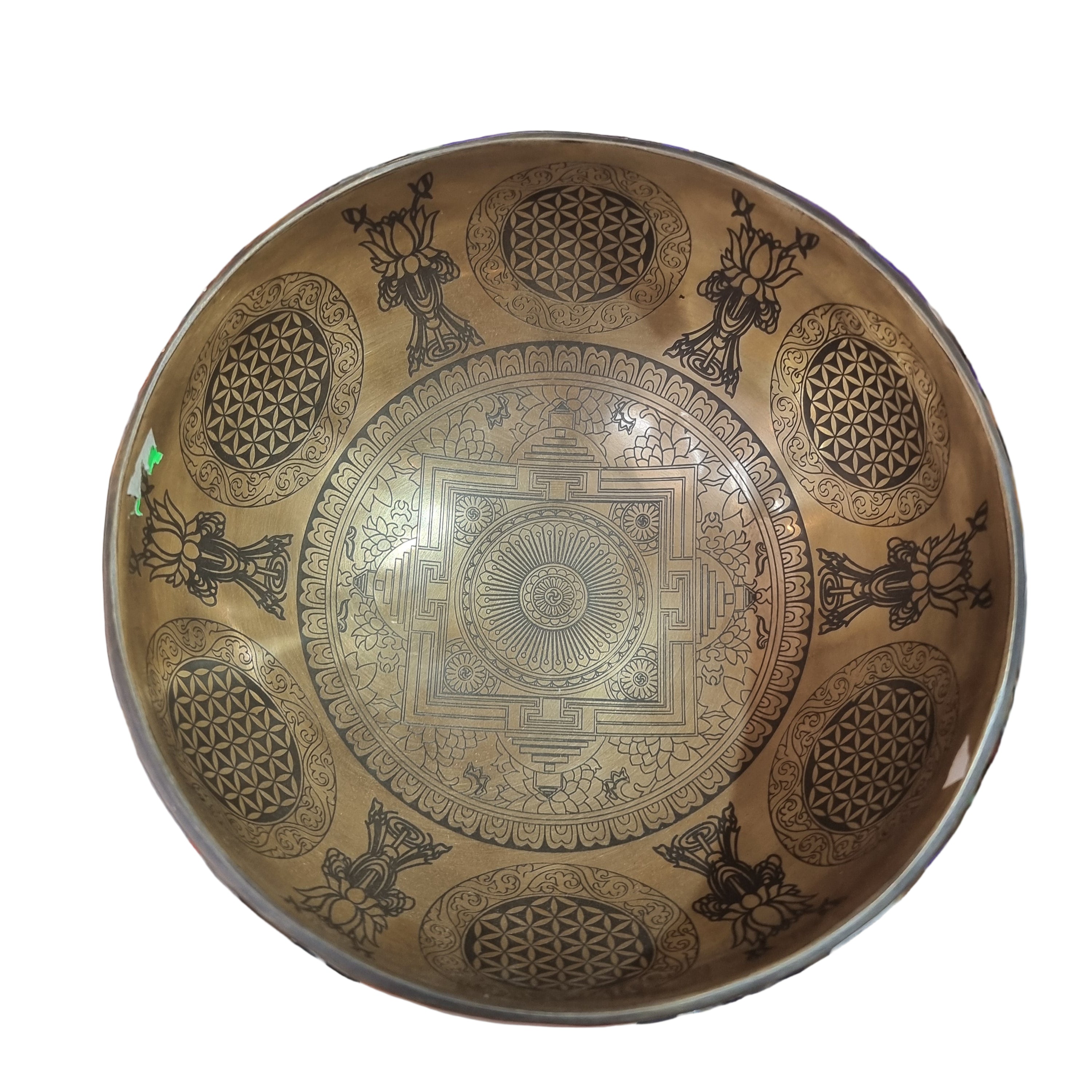Engraved Geometric Singing Bowl (18cm)