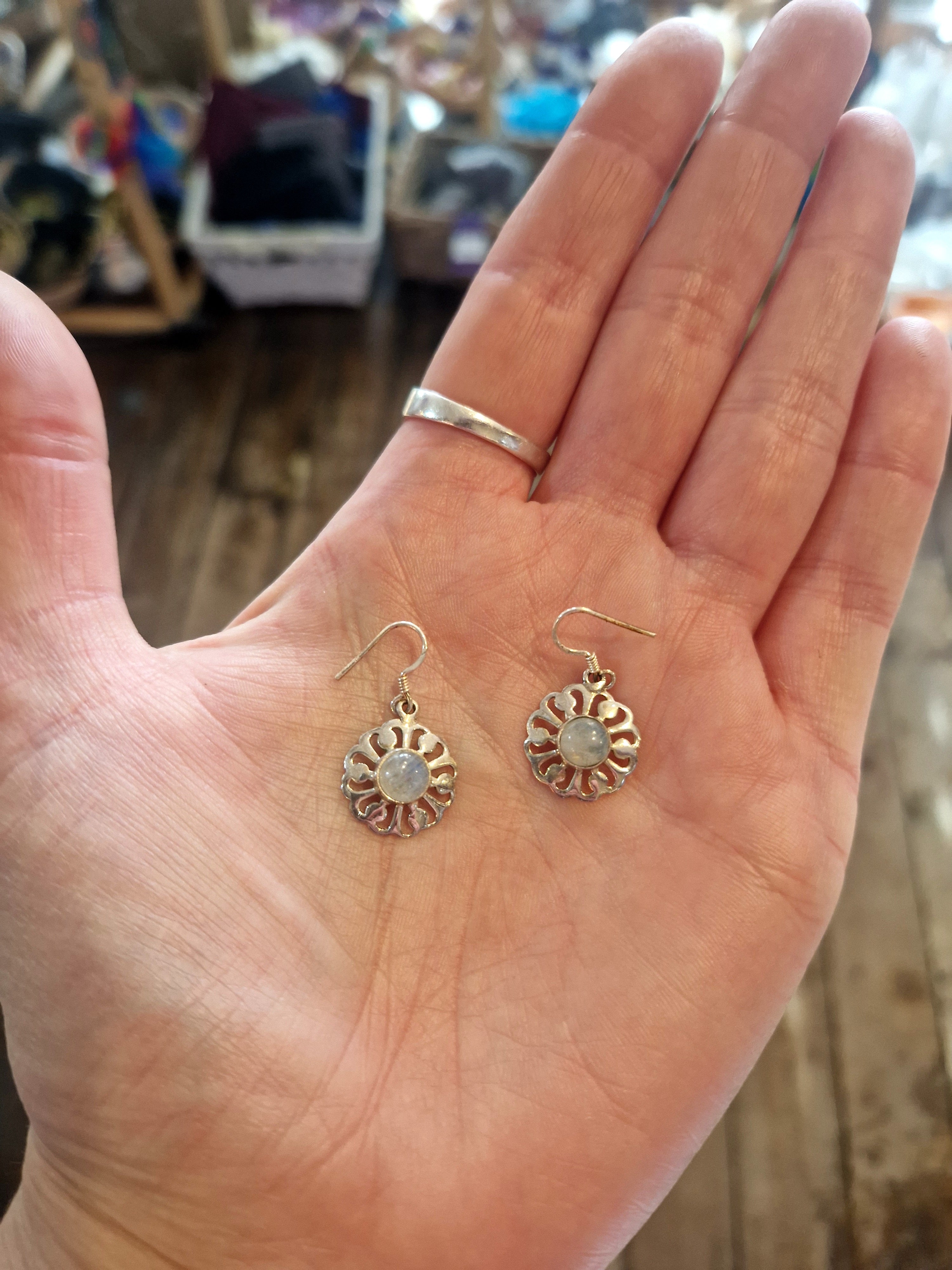 Moonstone Silver Earrings