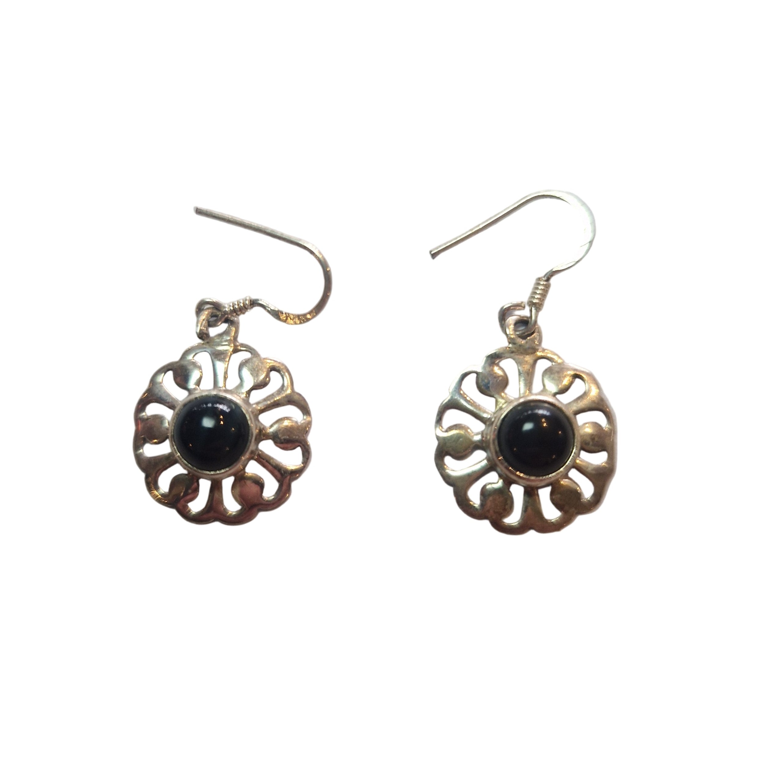 Onyx Silver Earrings