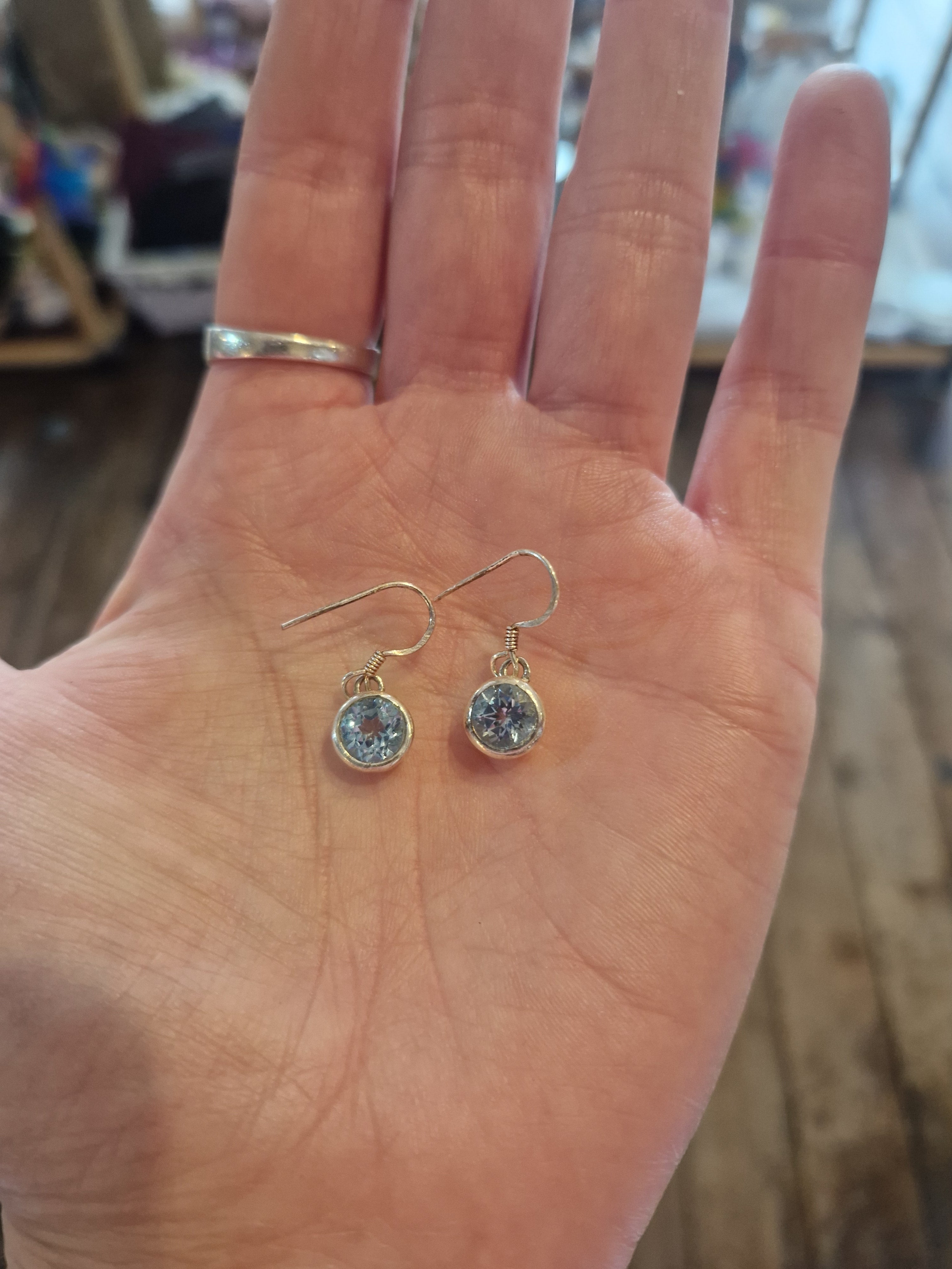 Blue Topaz Silver Earrings