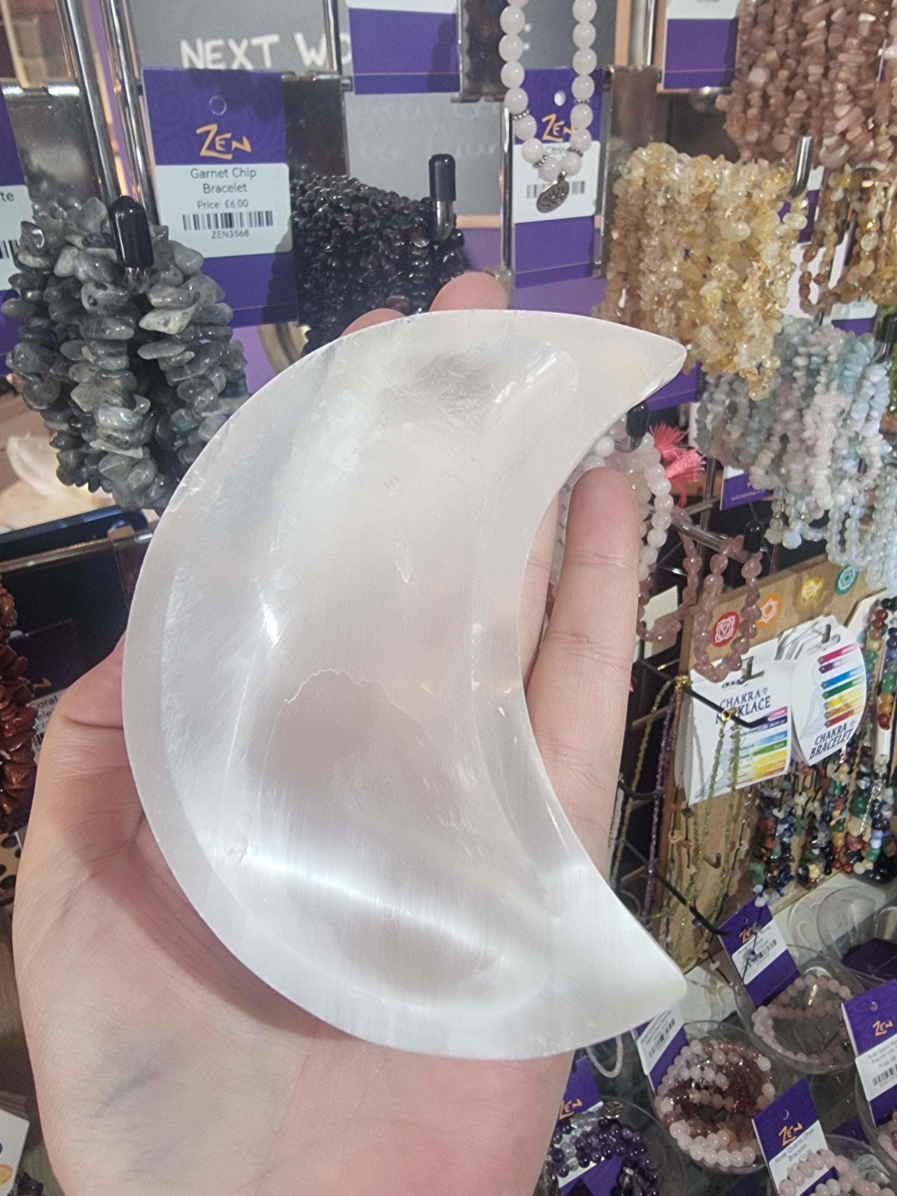 Selenite Moon Bowl (10cm)