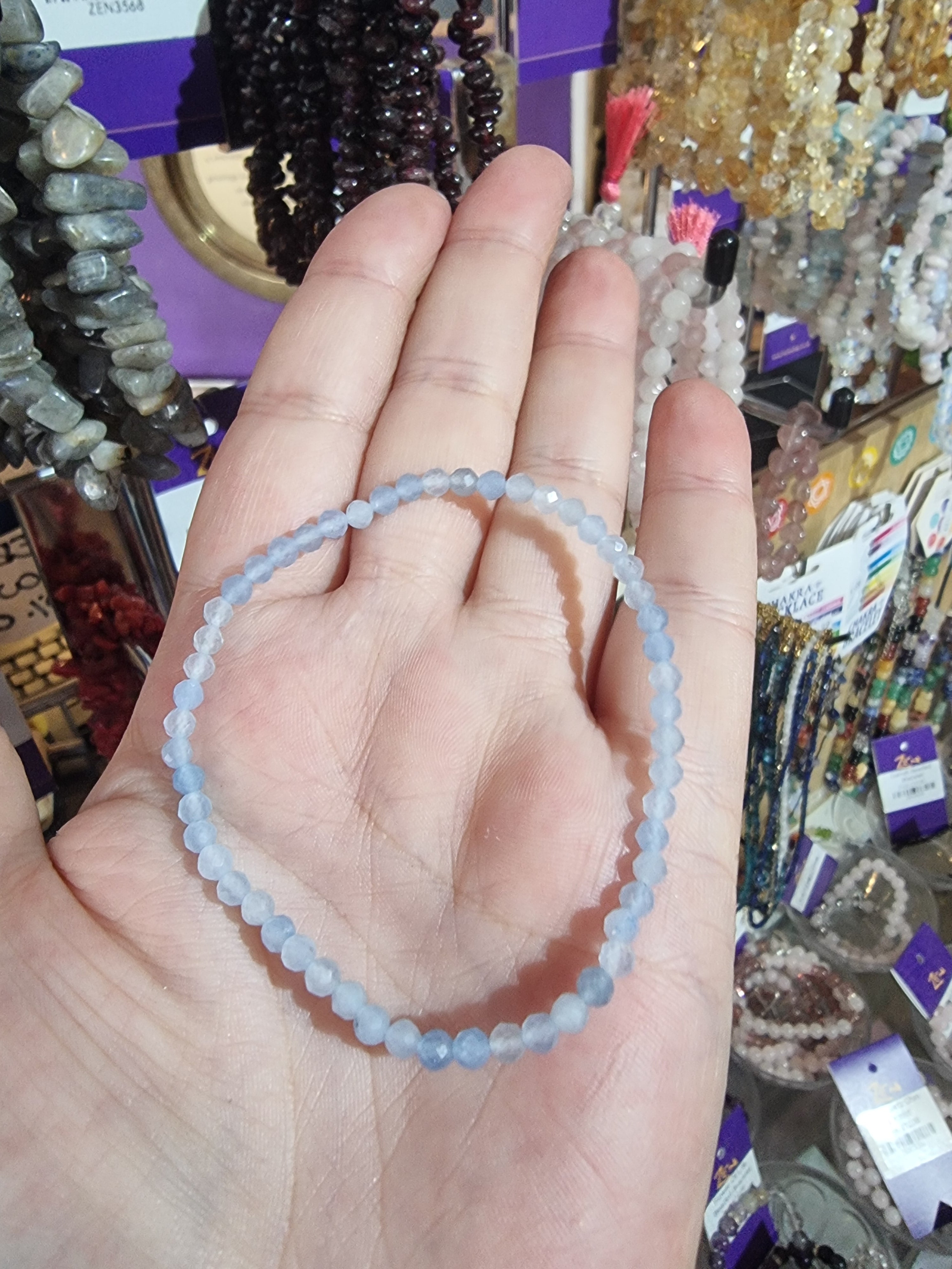 Aquamarine Faceted Bracelet