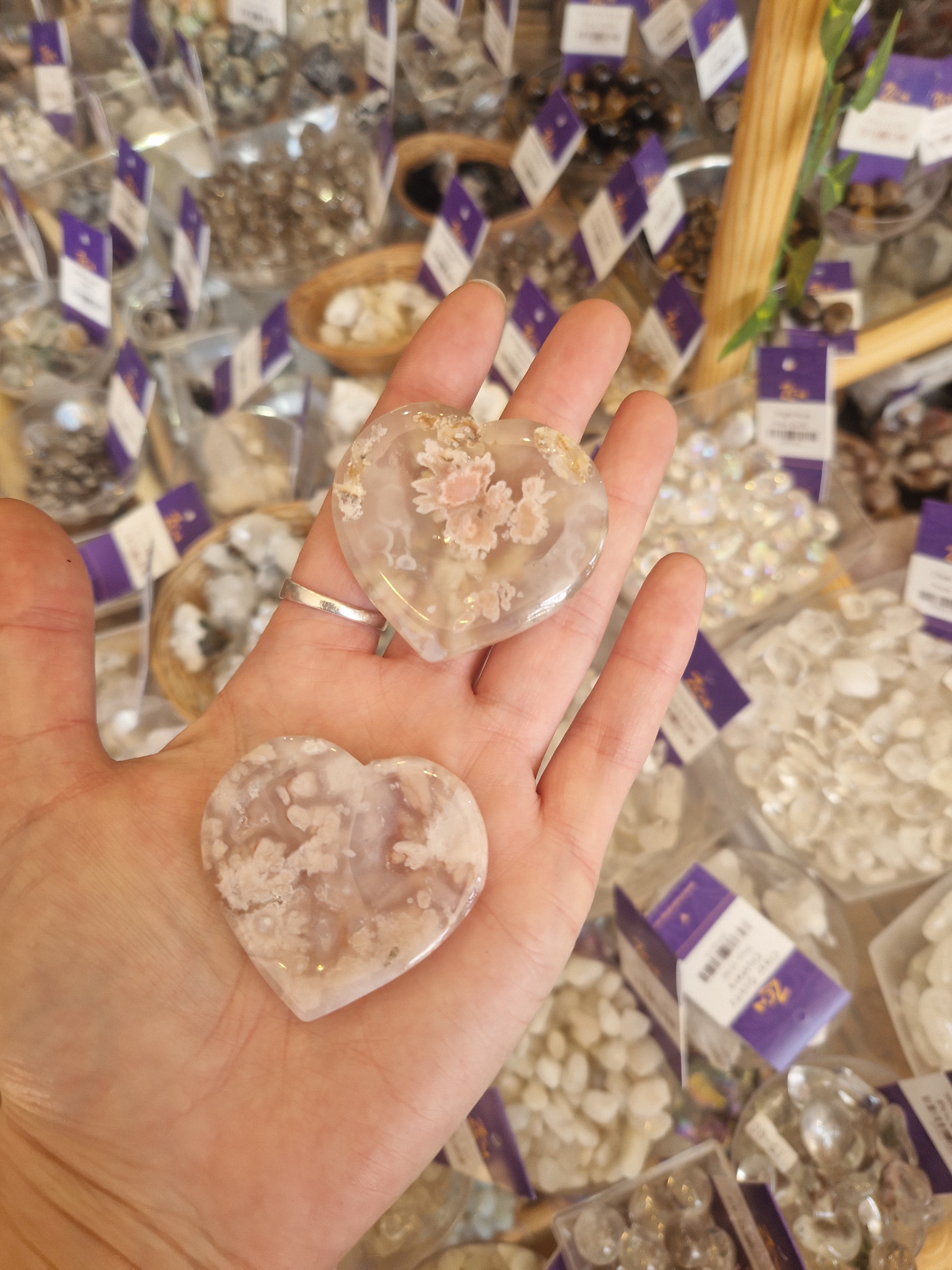 Flower Agate Heart Bowl