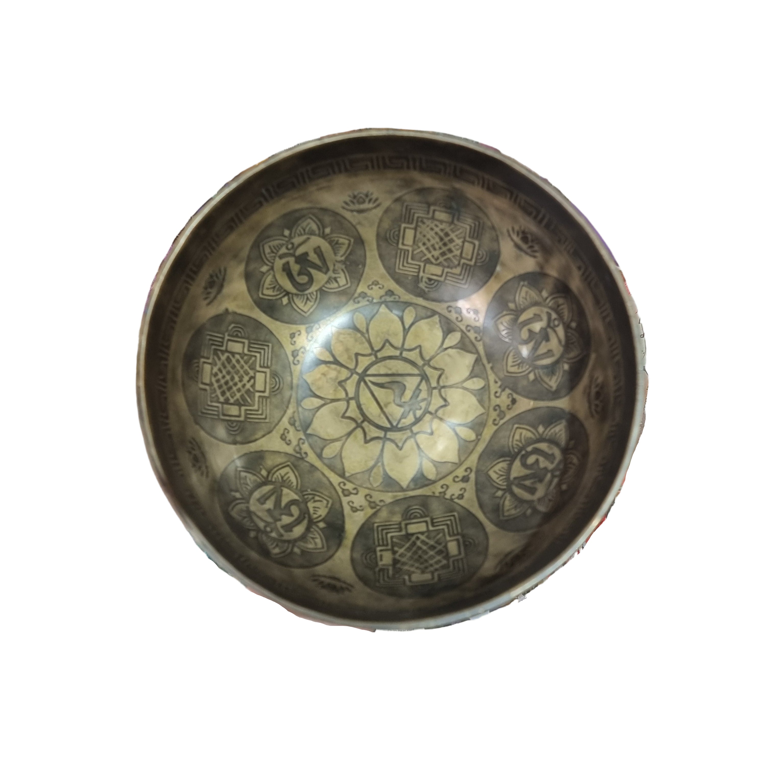 Engraved Flower Singing Bowl (20cm)