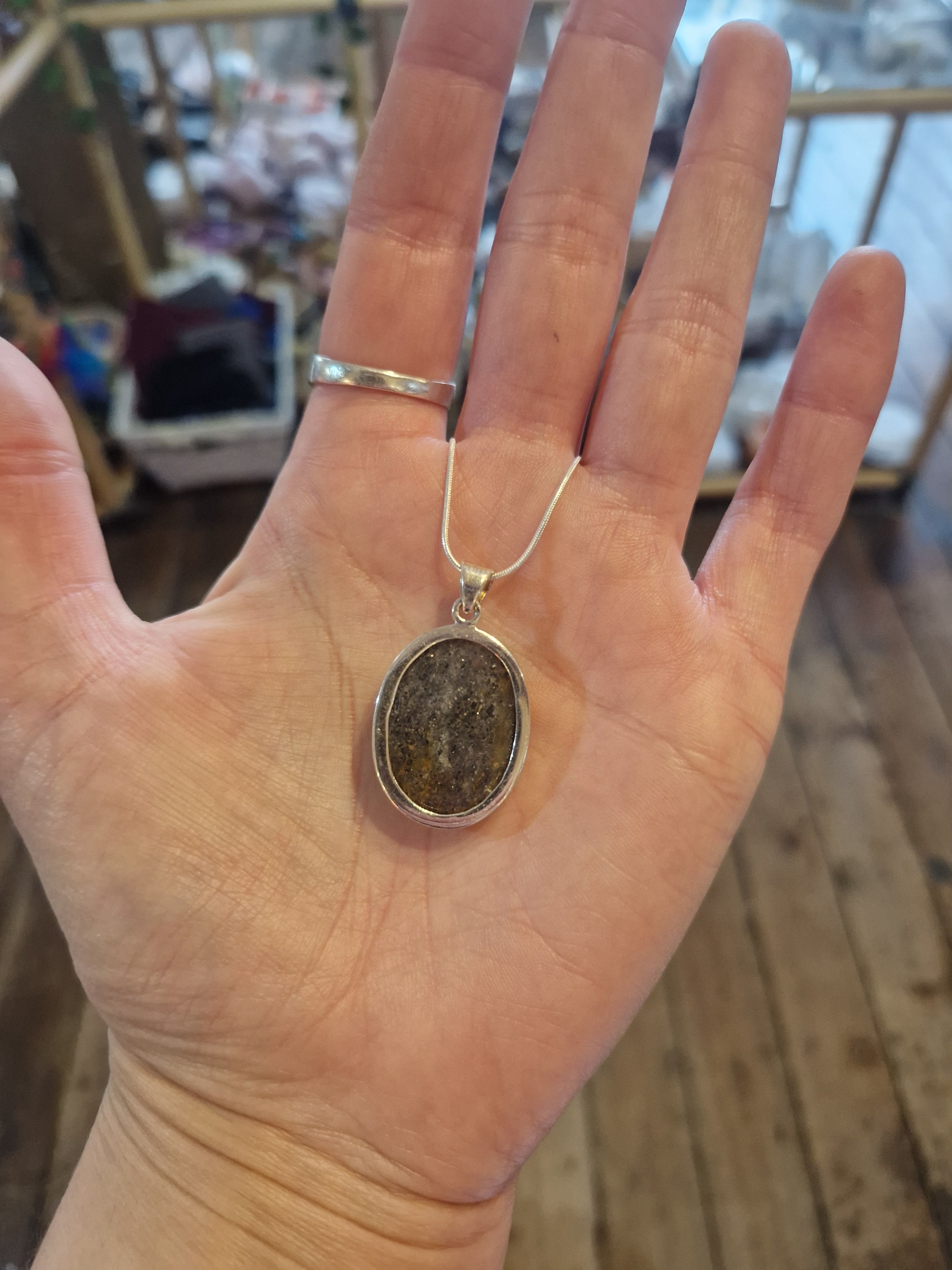 Black Sunstone Silver Necklace