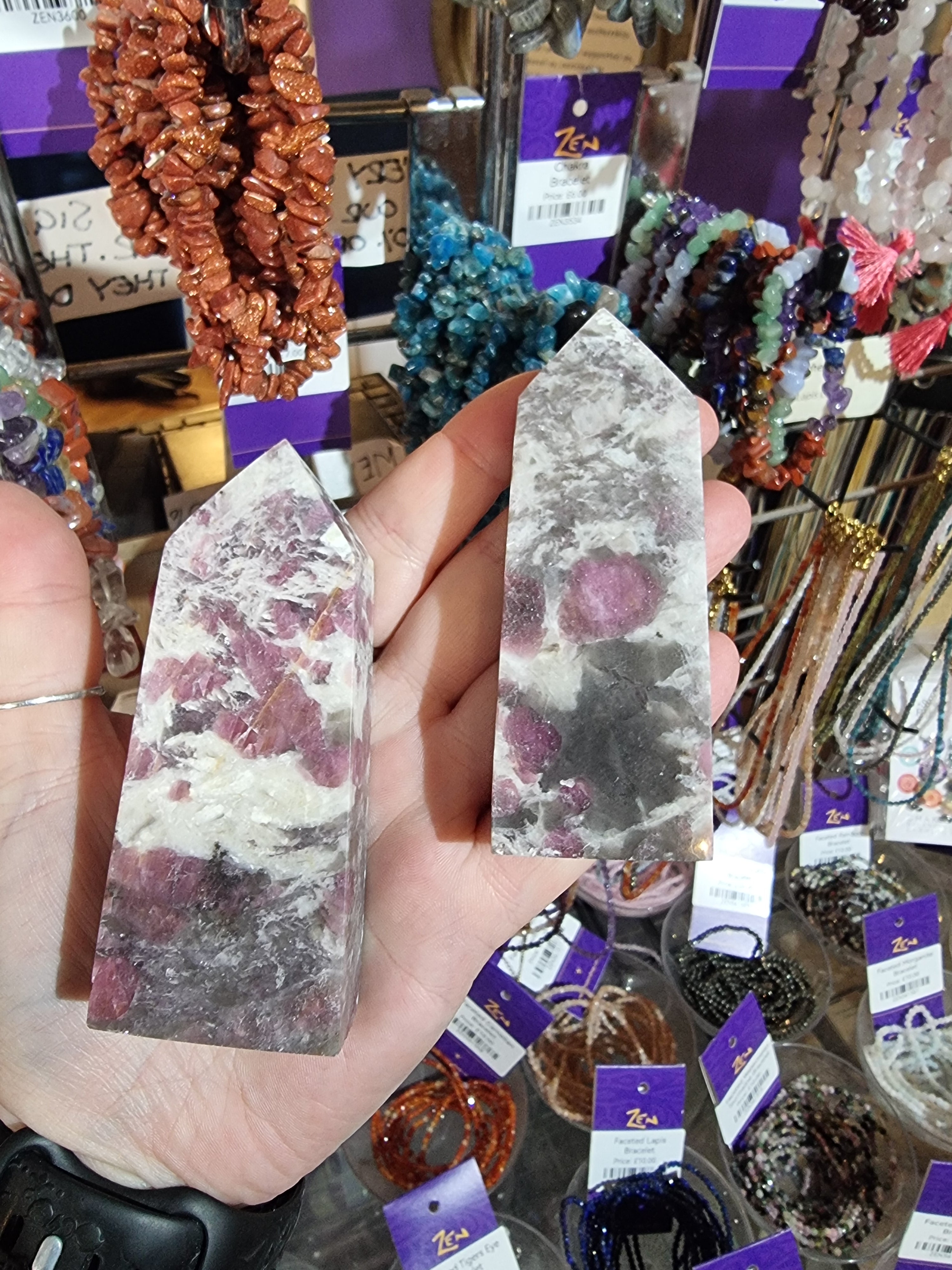 Plum Blossom Tourmaline Points