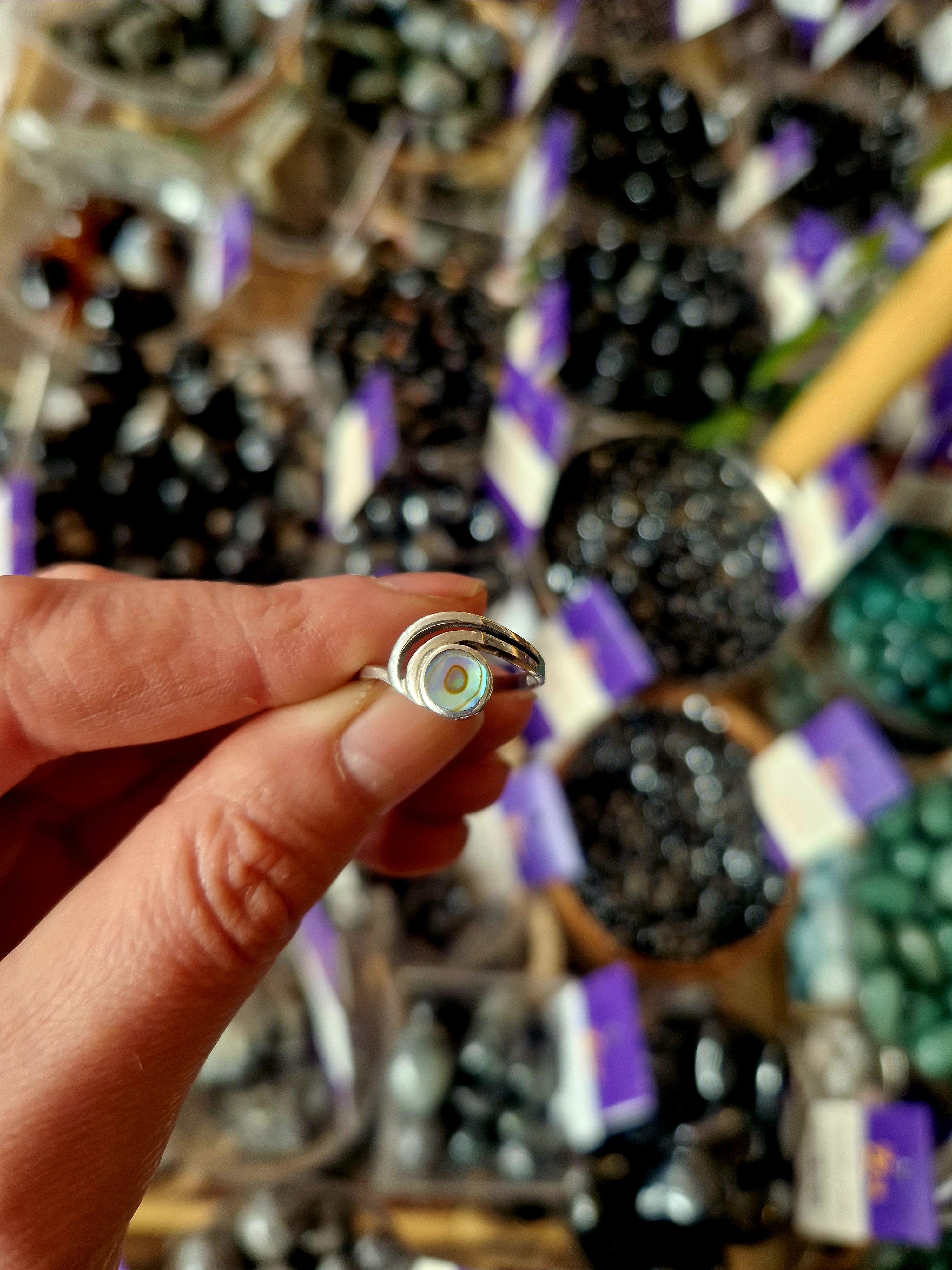 Abalone Shell Silver Ring