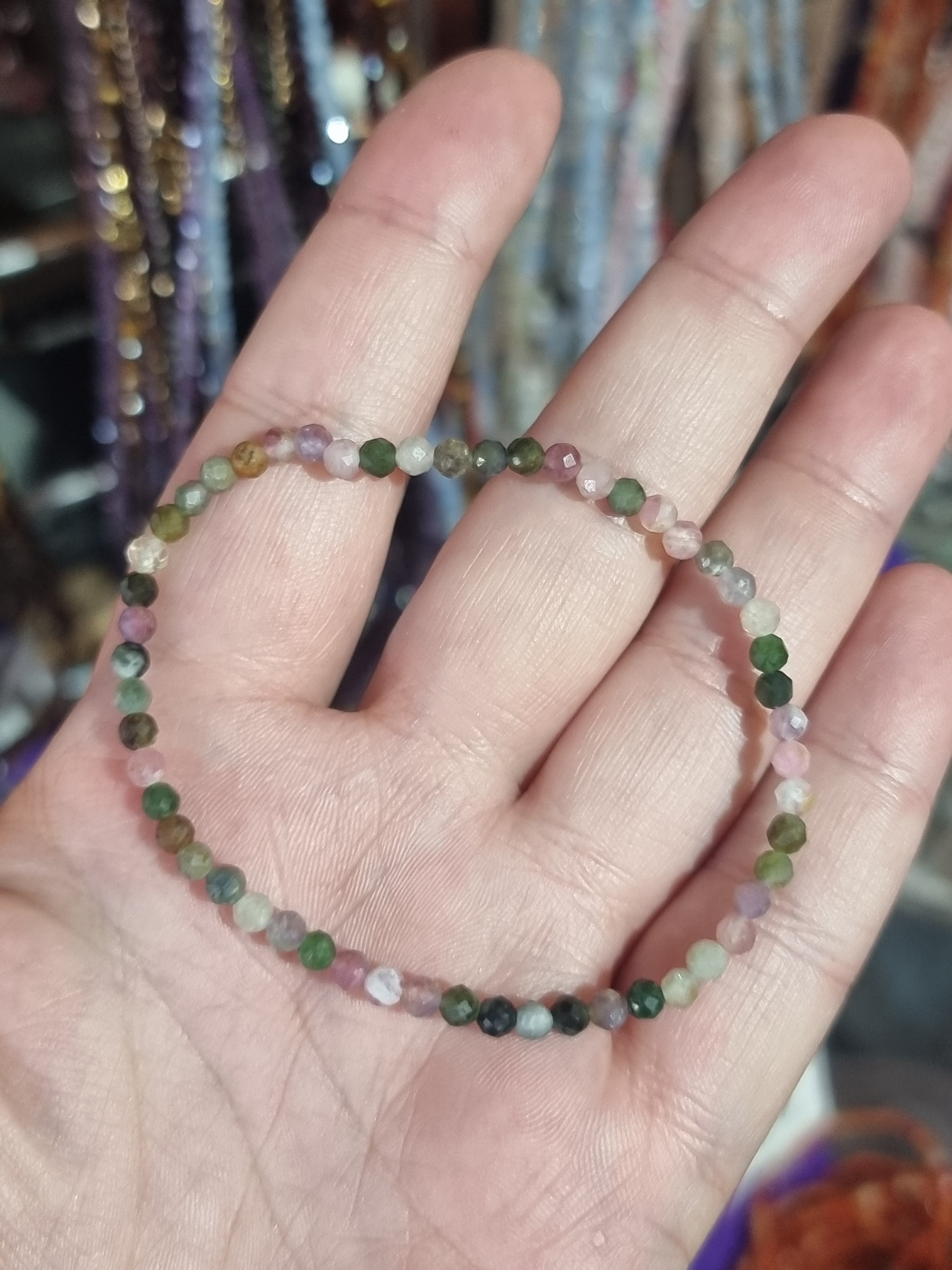 Watermelon Tourmaline Faceted Bracelet